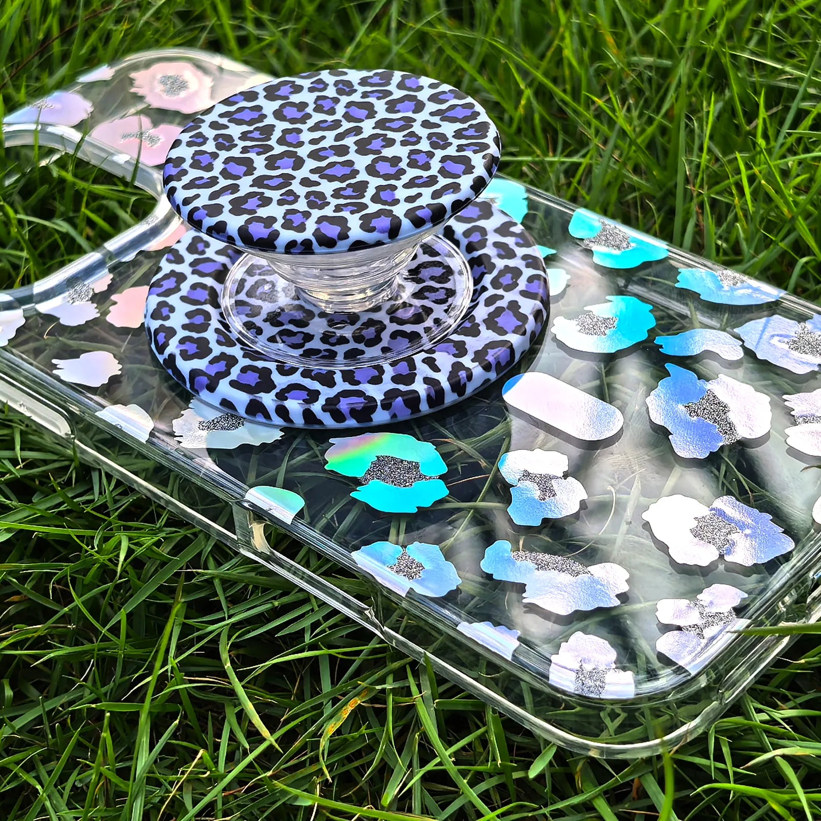 Leopard Colorful Phone Case MagSafe Grip Set