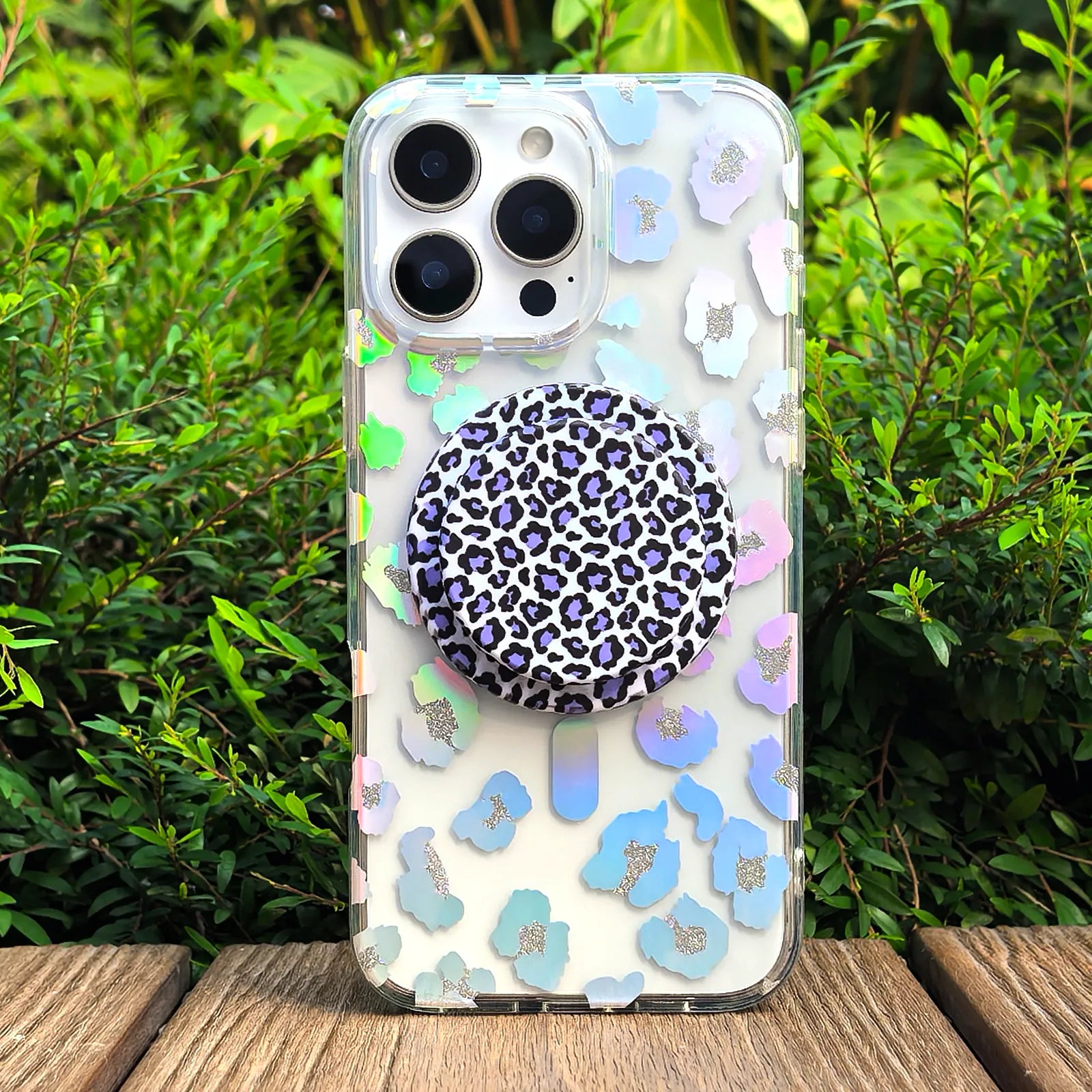 Leopard Colorful Phone Case MagSafe Grip Set