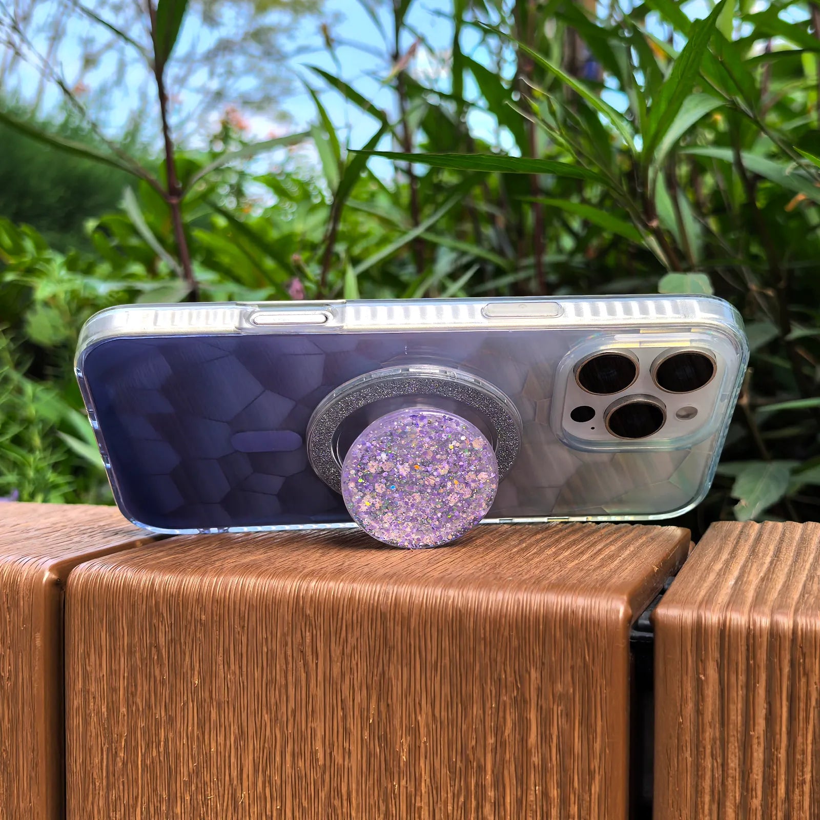 Opalescent Ripple Blue Phone Case MagSafe Grip Set