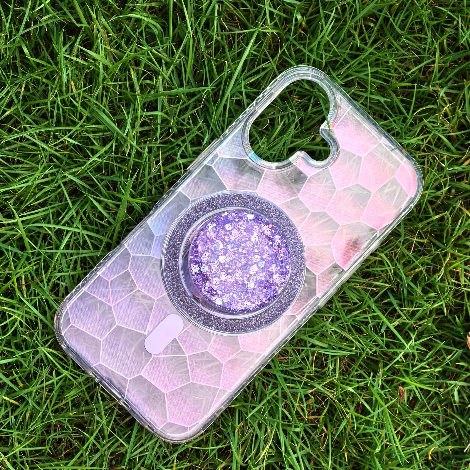 Opalescent Ripple Purple Phone Case MagSafe Grip Set