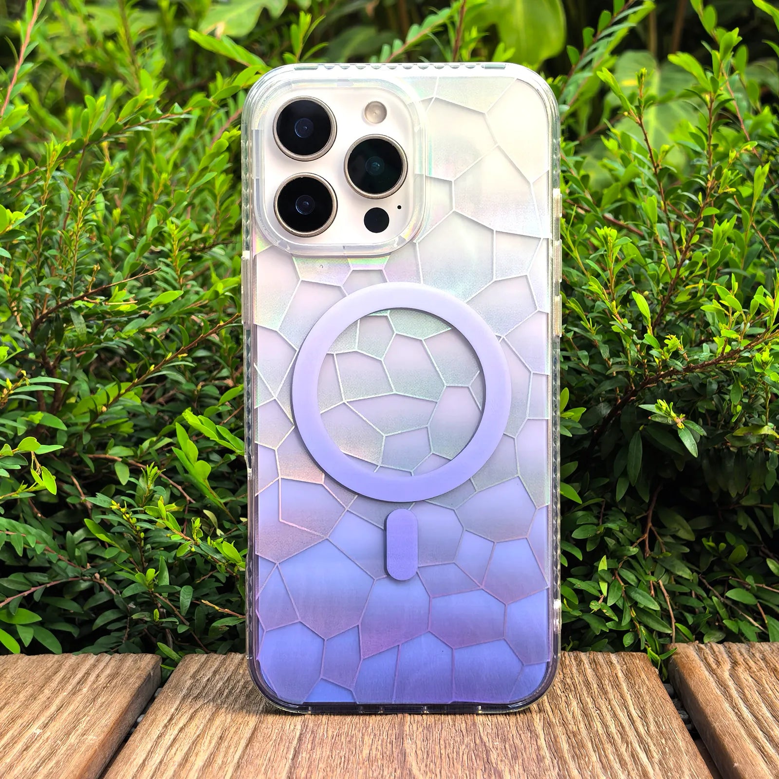 Opalescent Ripple Blue Phone Case MagSafe Grip Set