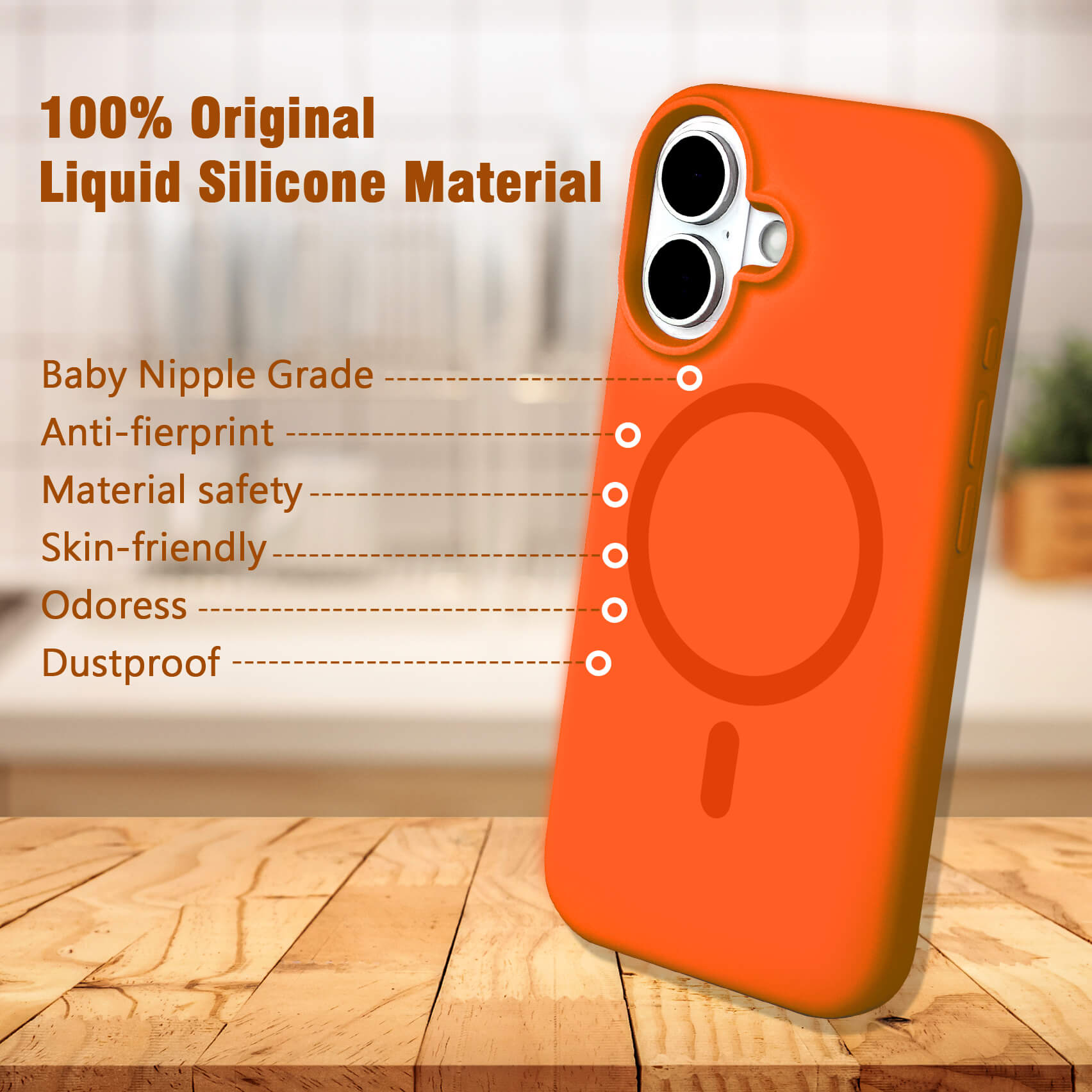 Orange Solid Color Phone Case