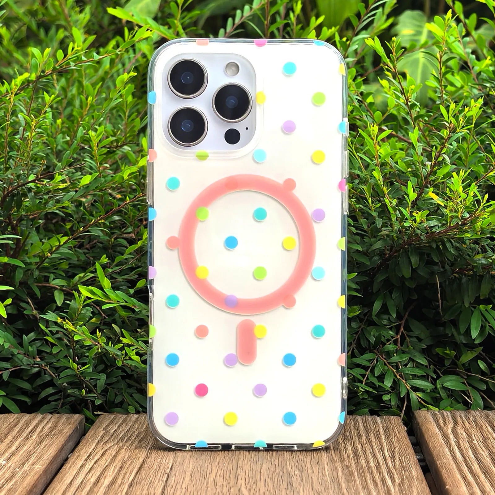 Polka Dots Colorful Phone Case MagSafe Grip Set