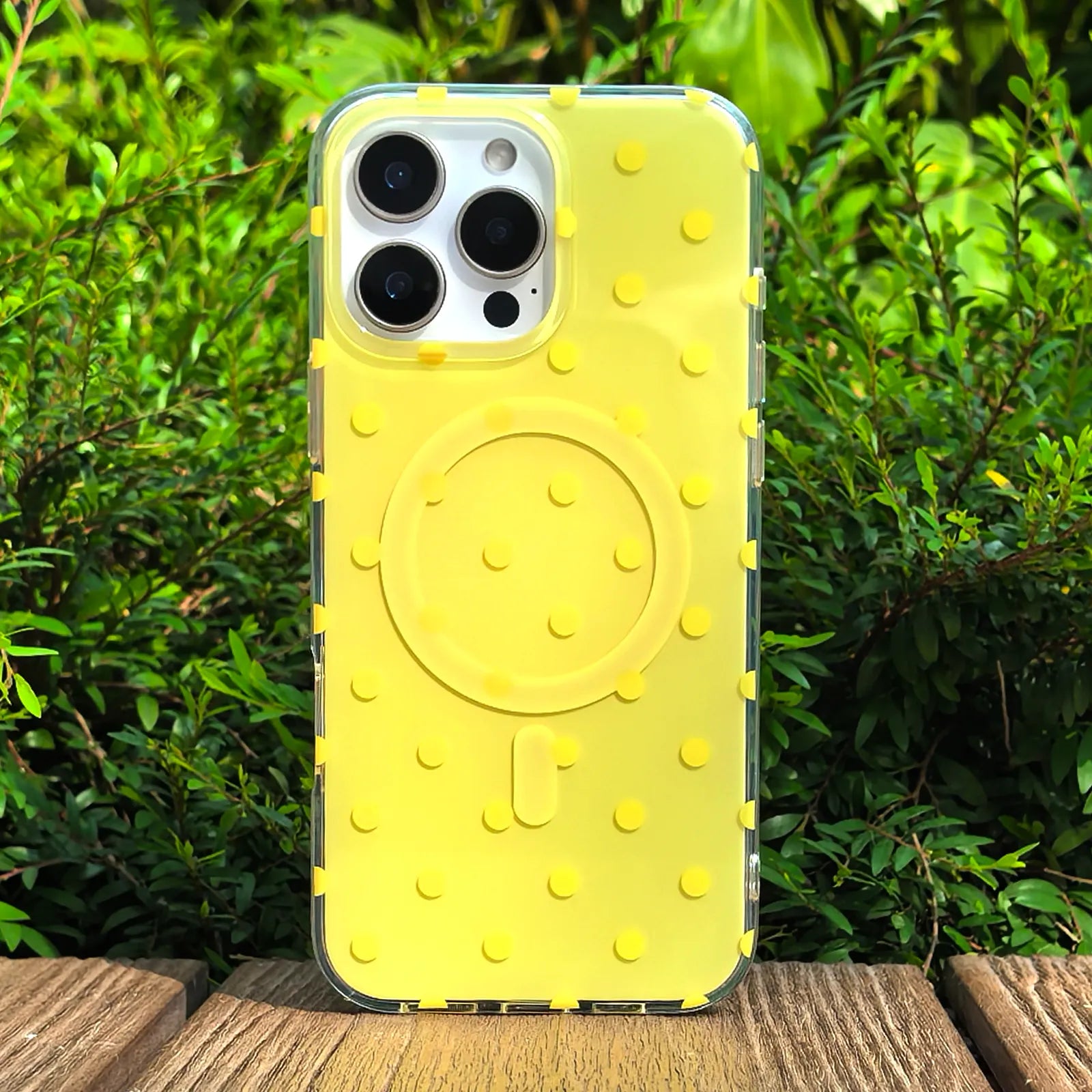Polka Dots Yellow Phone Case MagSafe Grip Set