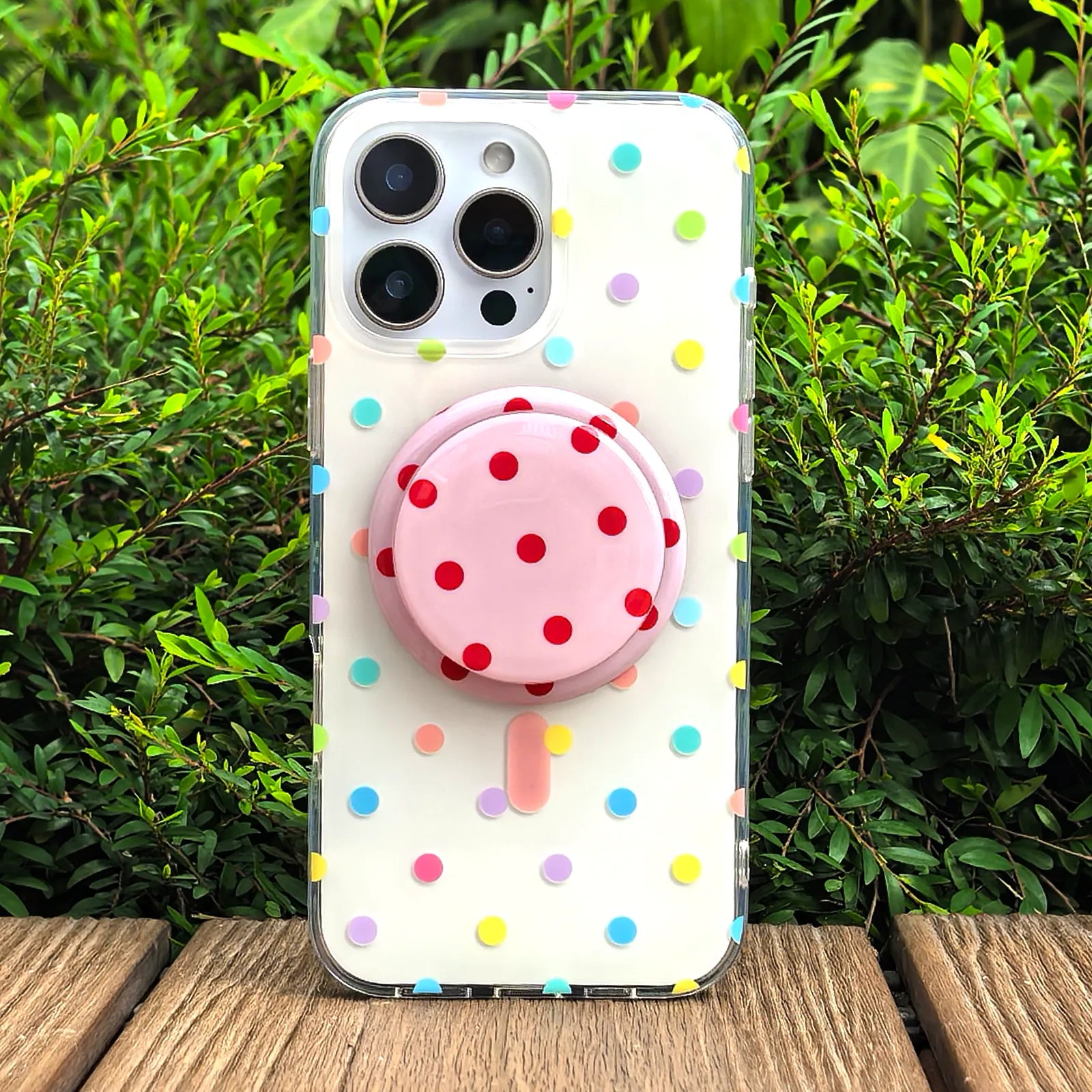 Polka Dots Colorful Phone Case MagSafe Grip Set