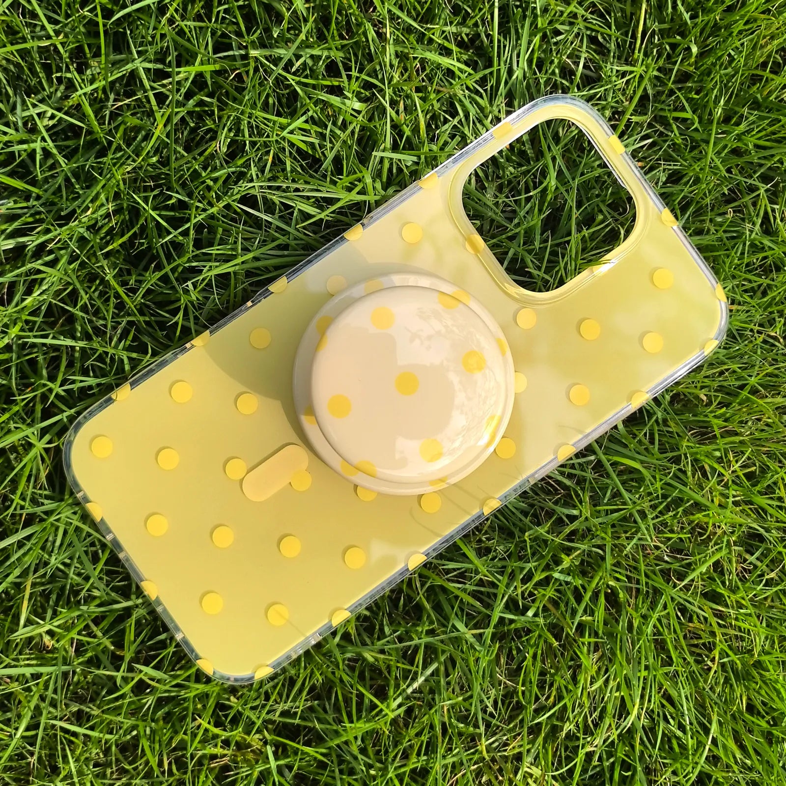 Polka Dots Yellow Phone Case MagSafe Grip Set