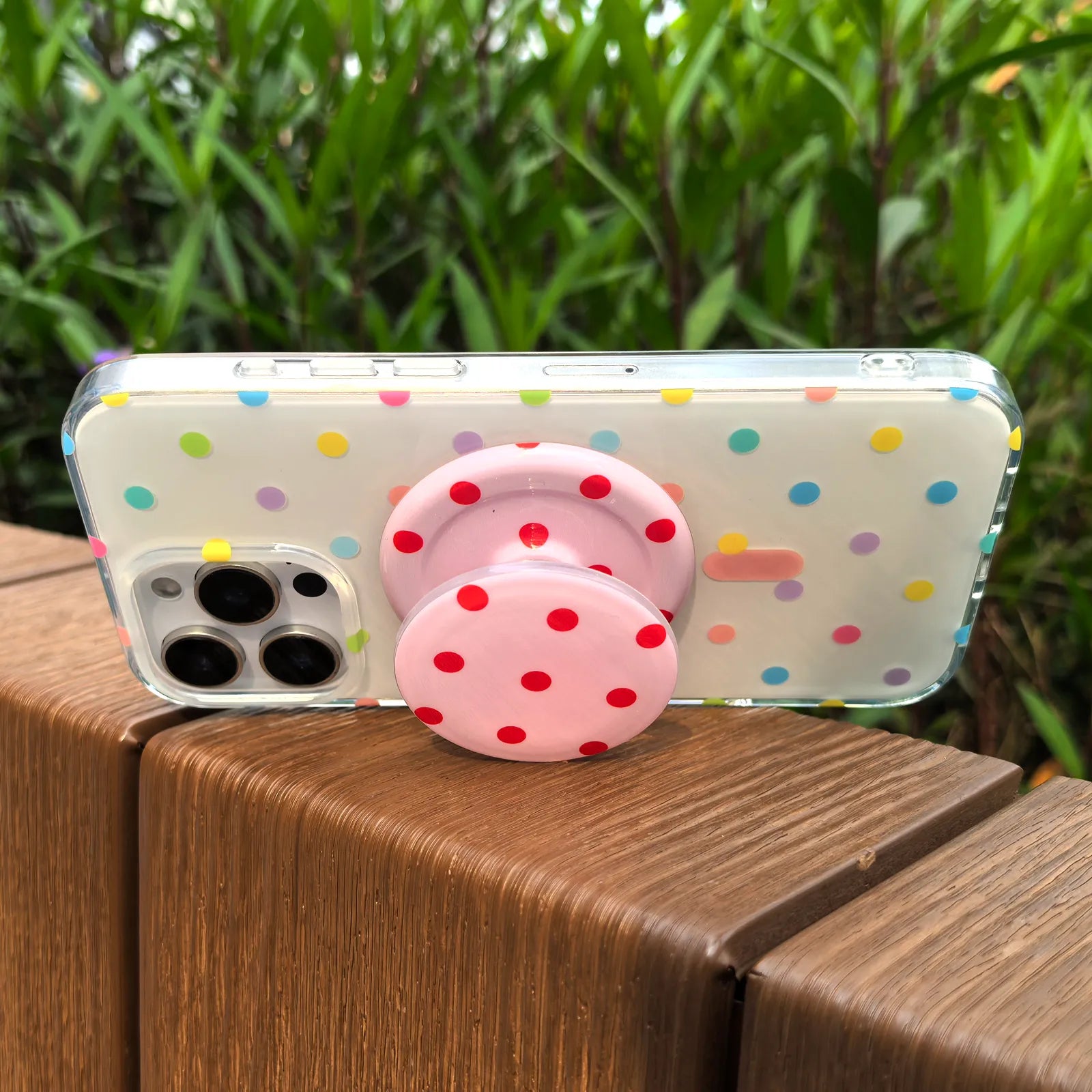 Polka Dots Colorful Phone Case MagSafe Grip Set