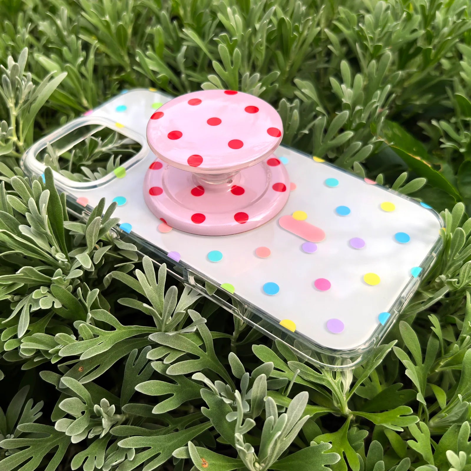 Polka Dots Colorful Phone Case MagSafe Grip Set
