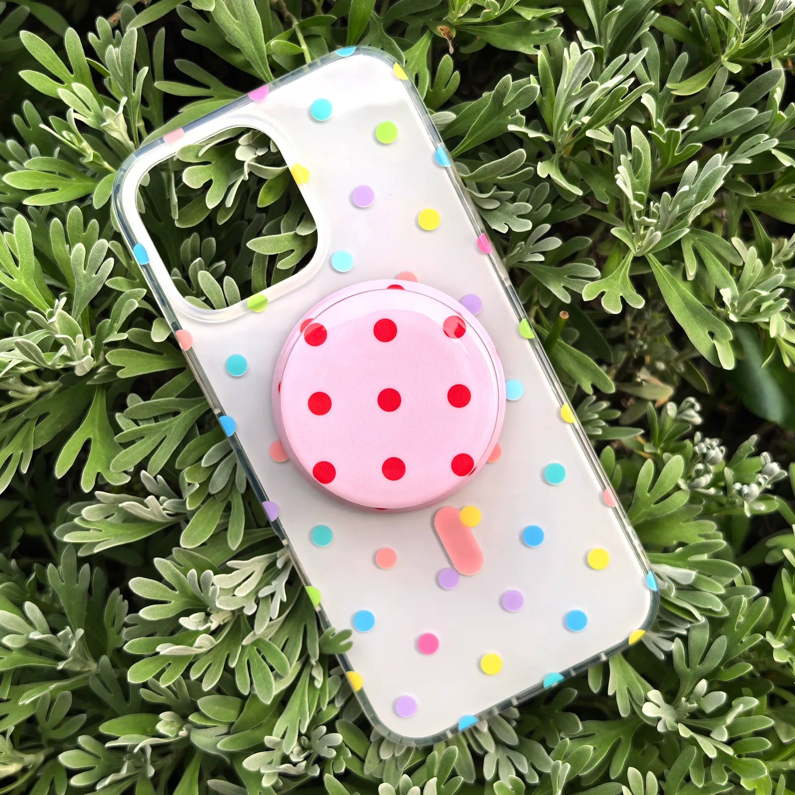 Polka Dots Colorful Phone Case MagSafe Grip Set