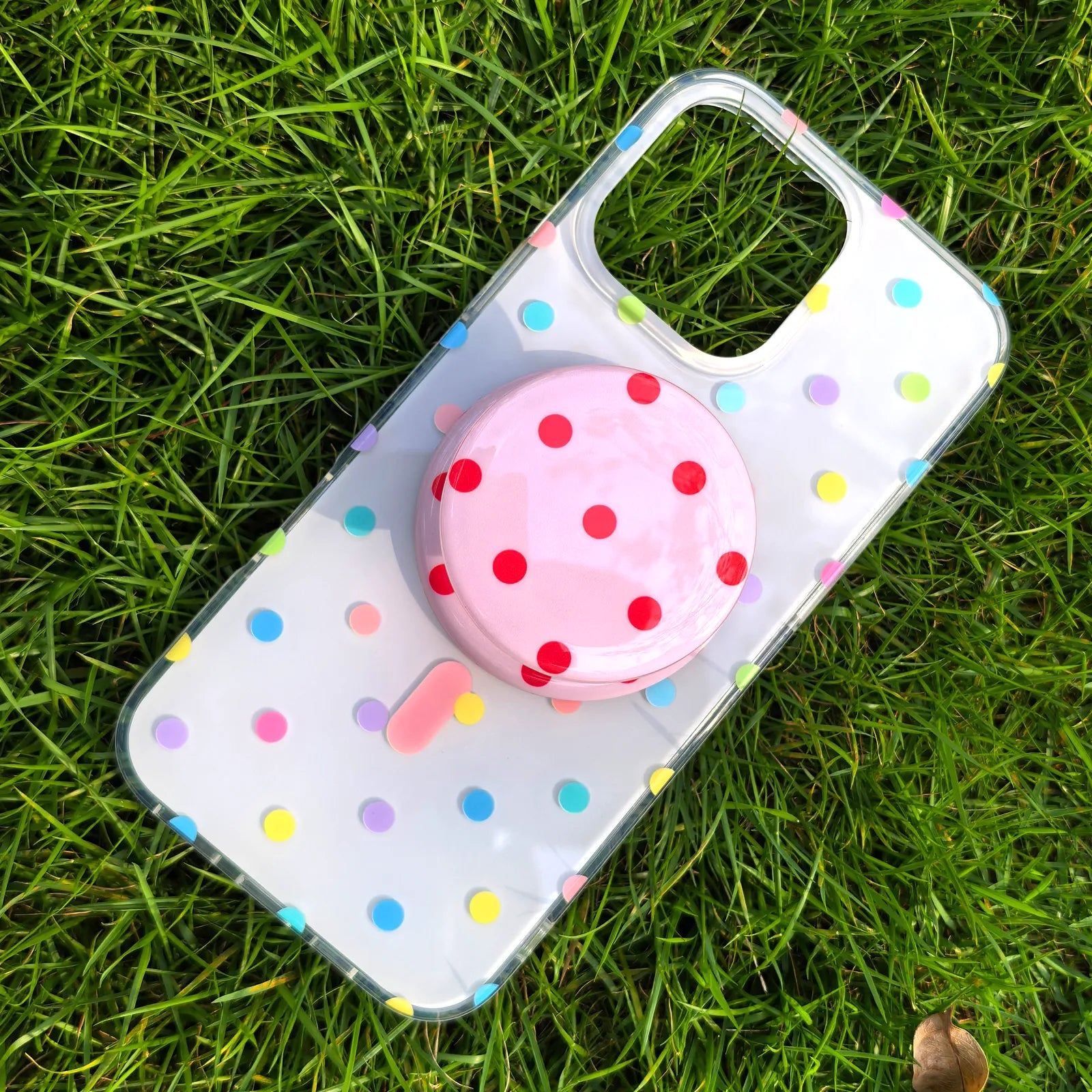 Polka Dots Colorful Phone Case MagSafe Grip Set