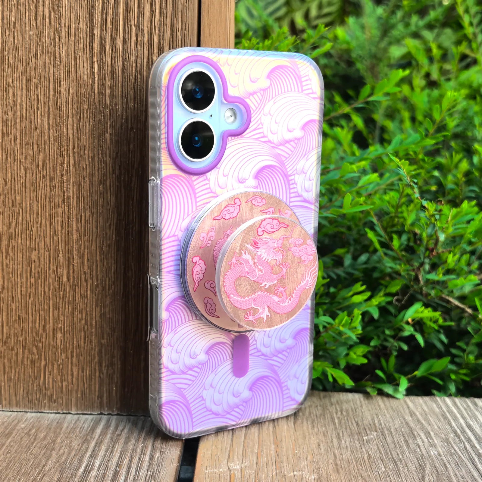 Sea Whisper Purple Phone Case MagSafe Grip Set