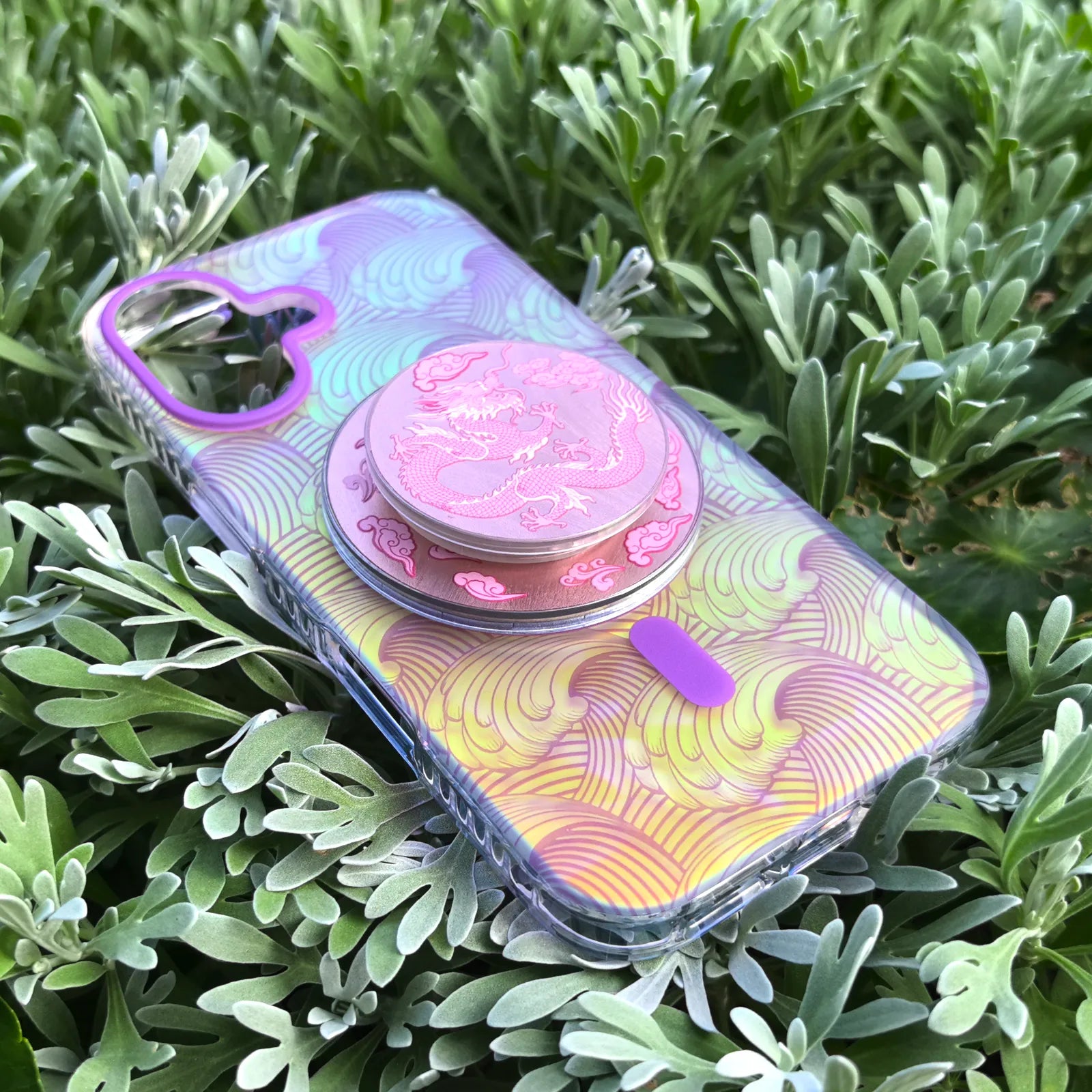 Sea Whisper Purple Phone Case MagSafe Grip Set