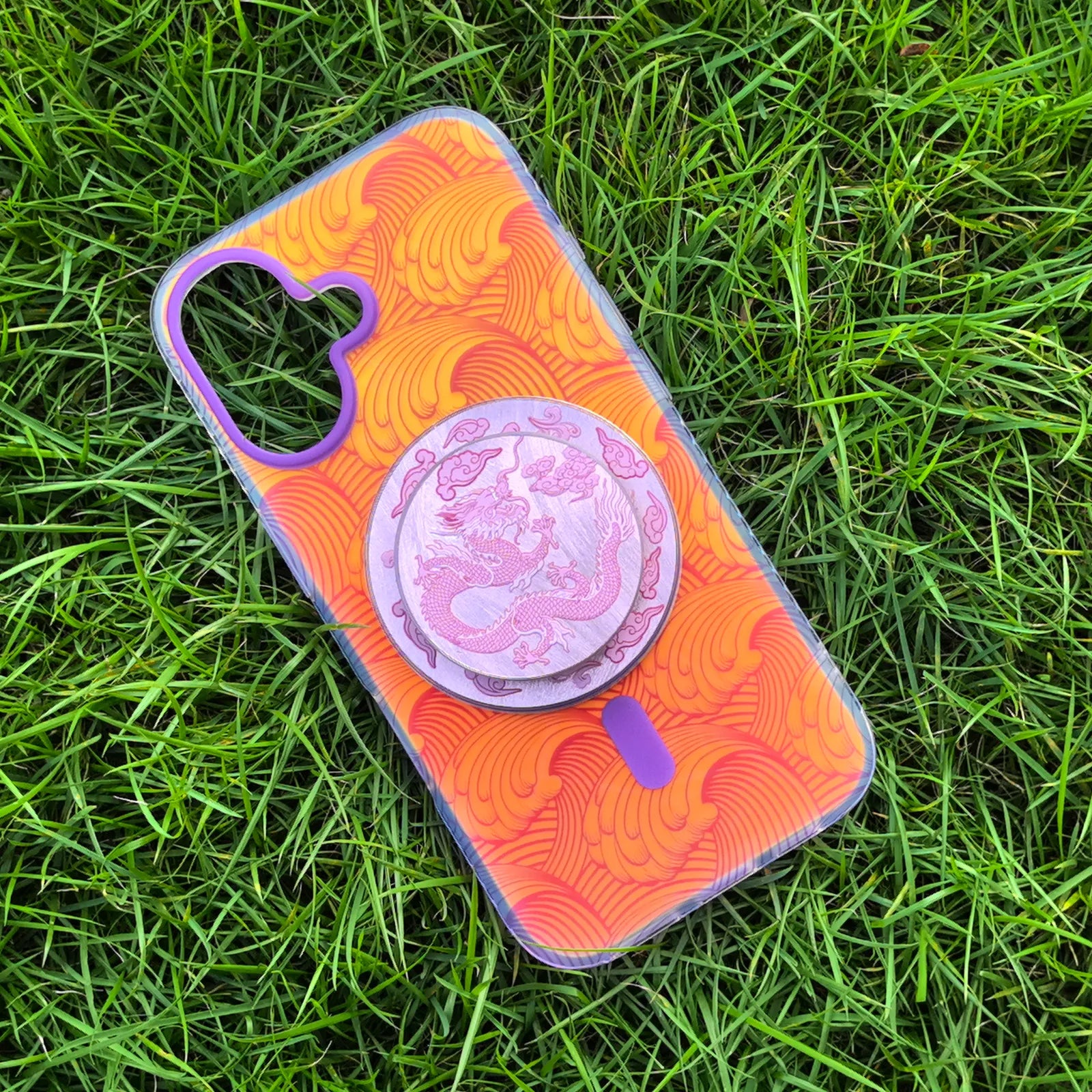 Sea Whisper Purple Phone Case MagSafe Grip Set