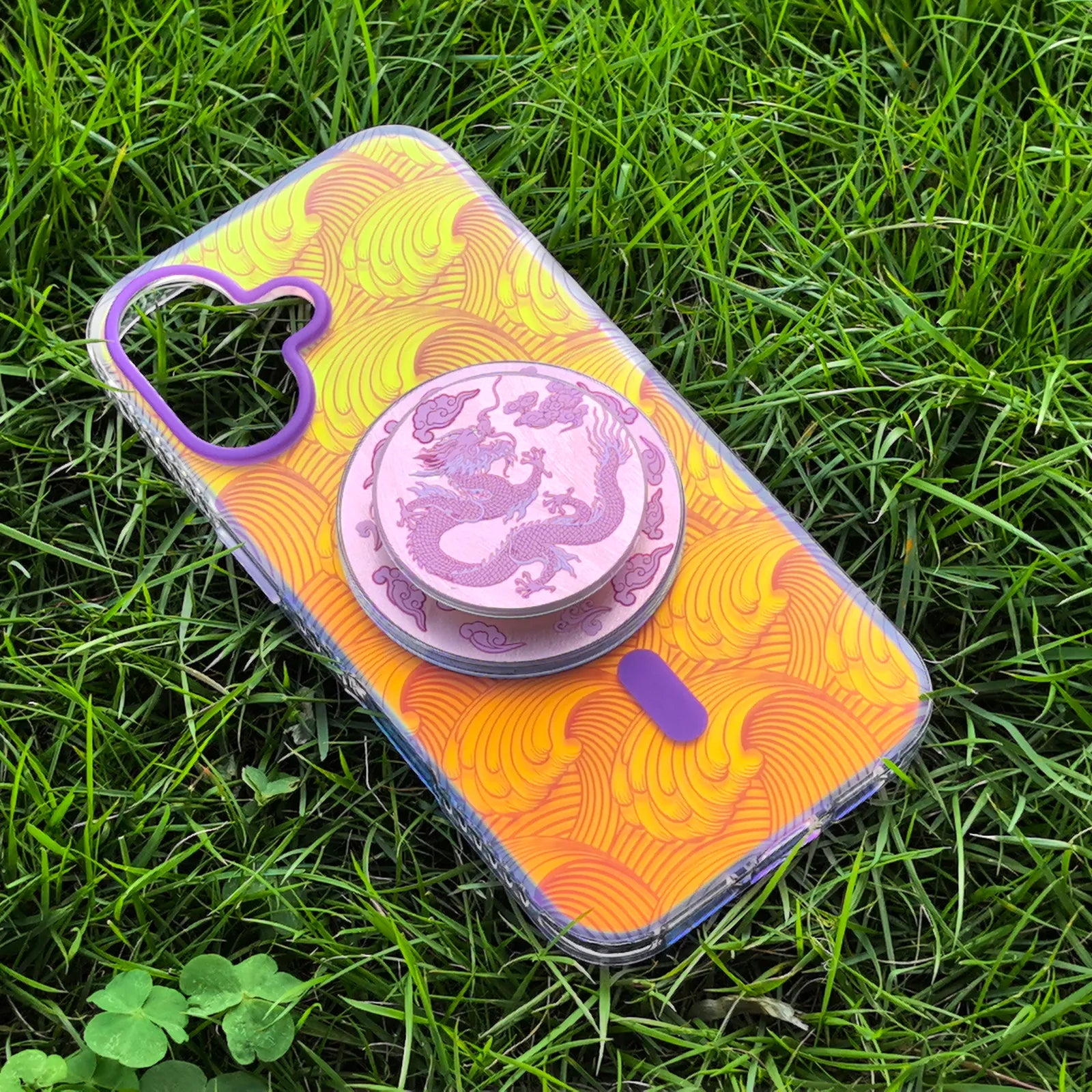 Sea Whisper Purple Phone Case MagSafe Grip Set