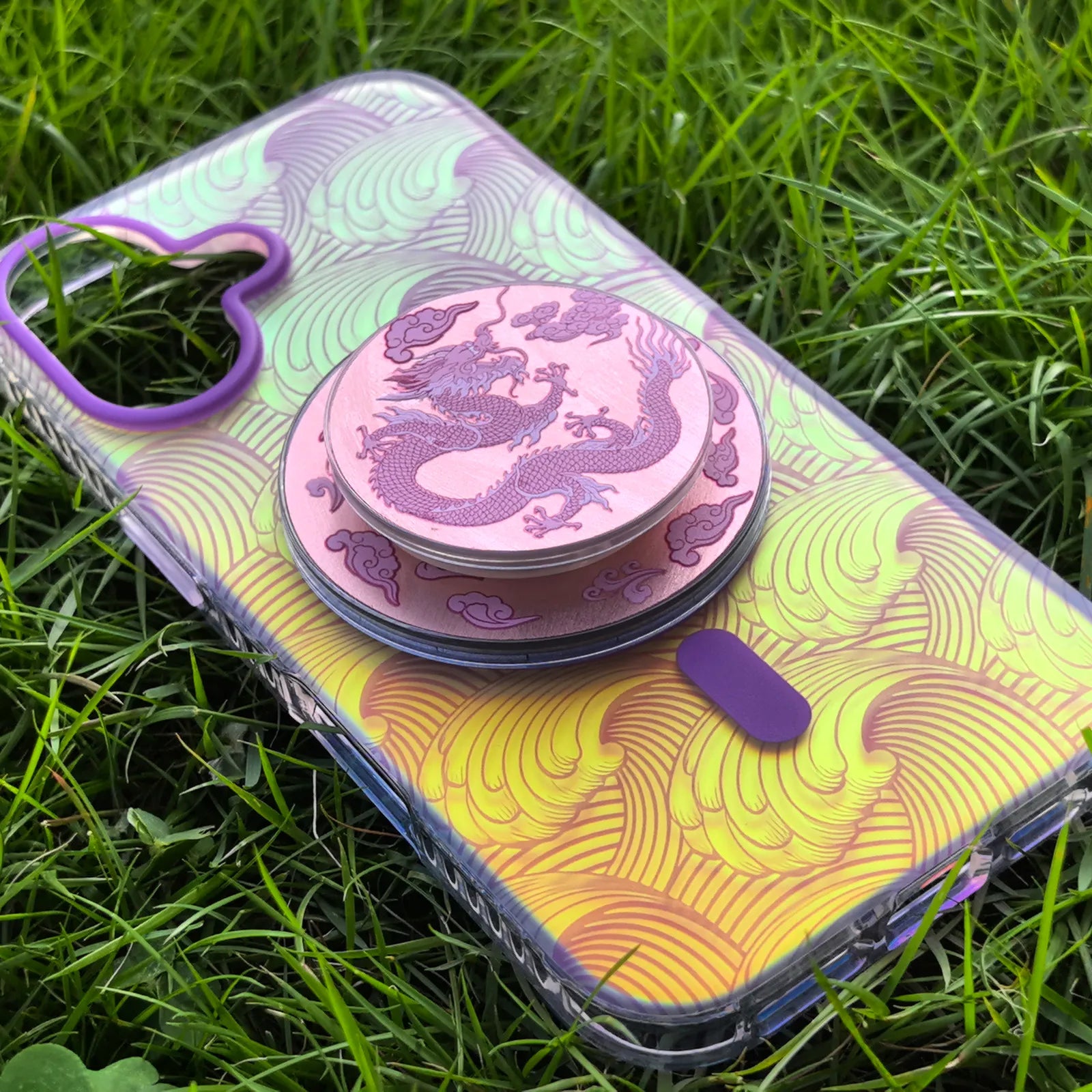 Sea Whisper Purple Phone Case MagSafe Grip Set