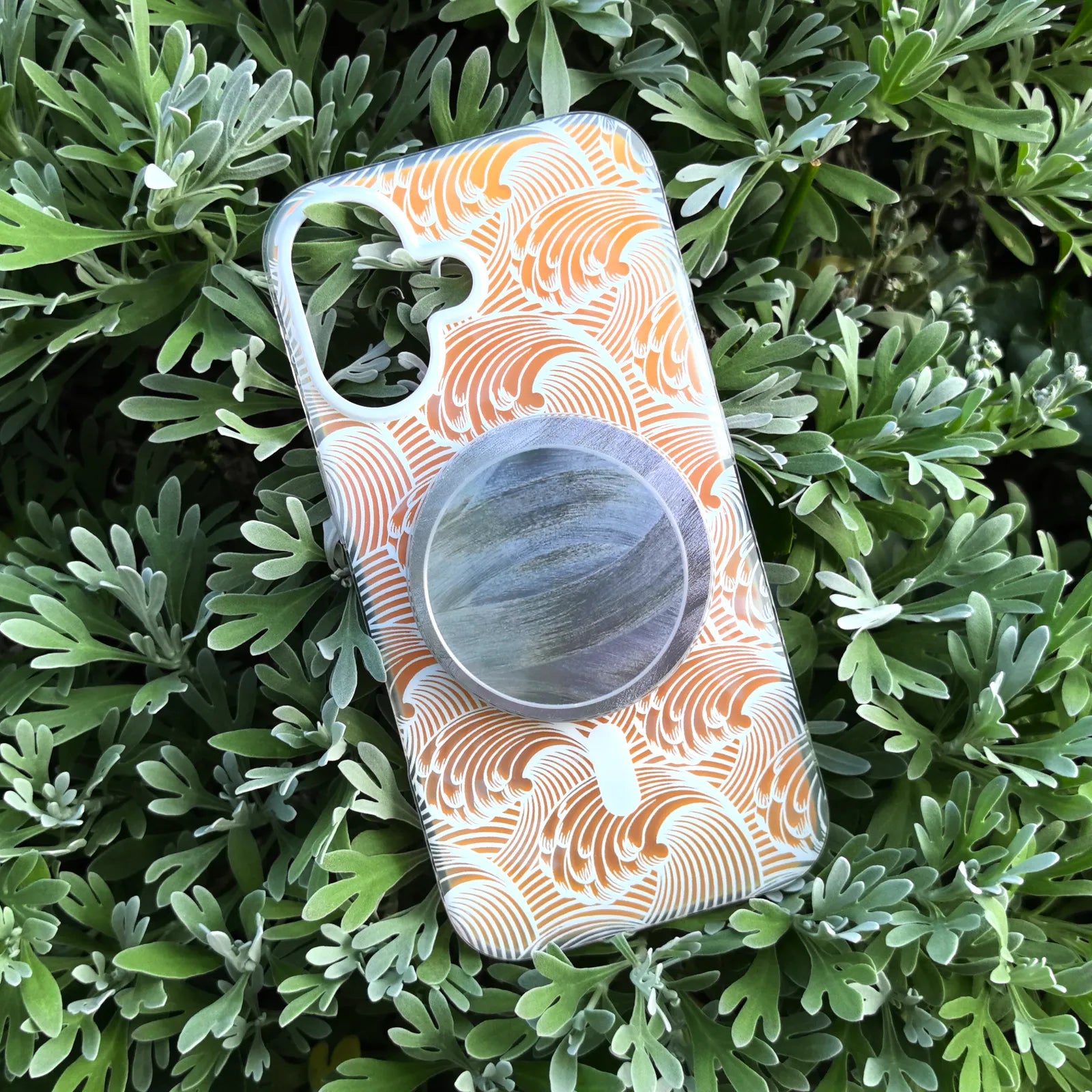 Sea Whisper White Phone Case MagSafe Grip Set