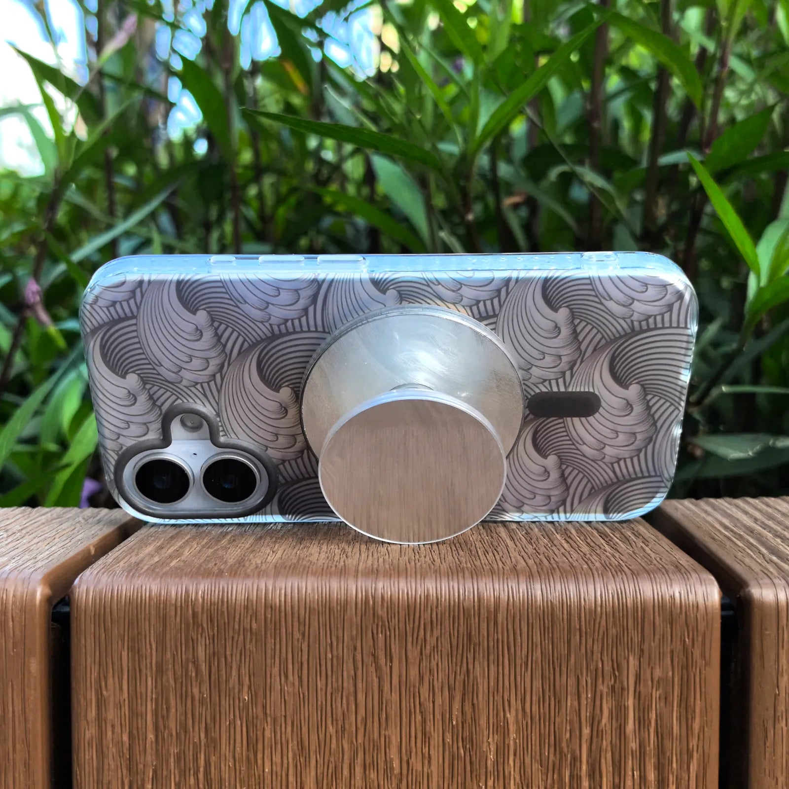 Sea Whisper Grey Phone Case MagSafe Grip Set