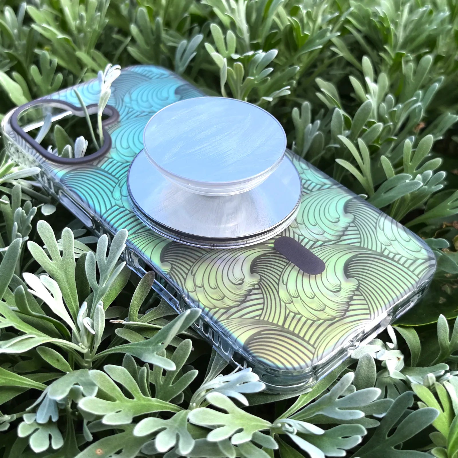 Sea Whisper Grey Phone Case MagSafe Grip Set