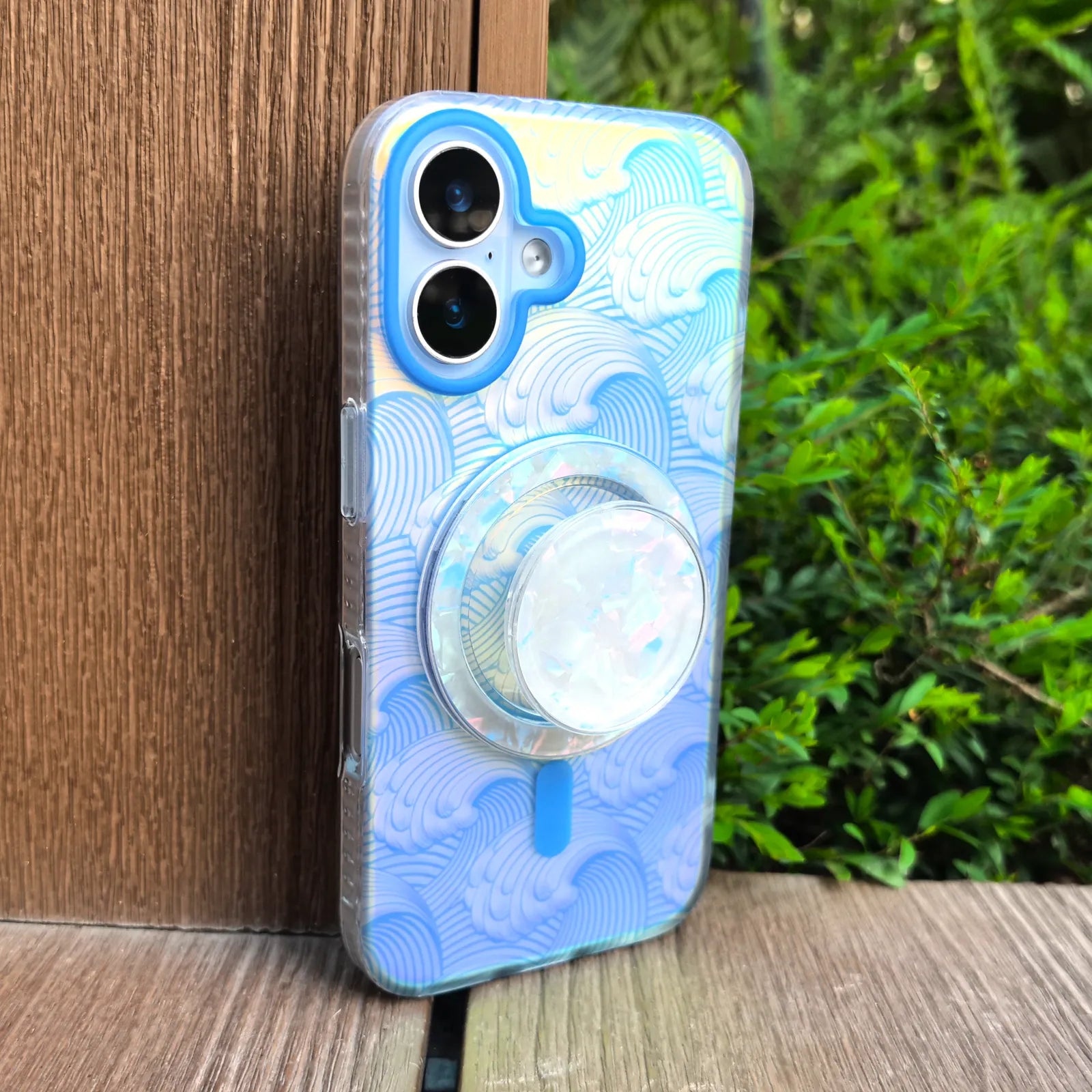 Sea Whisper Blue Phone Case MagSafe Grip Set