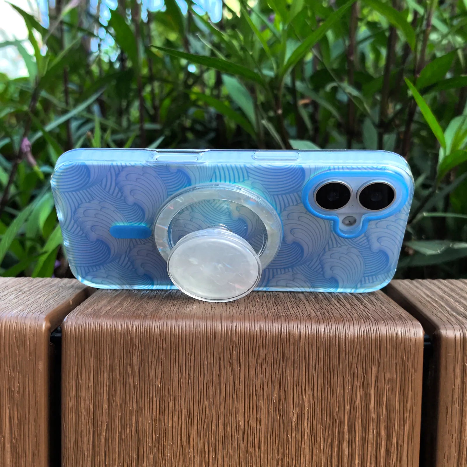 Sea Whisper Blue Phone Case MagSafe Grip Set