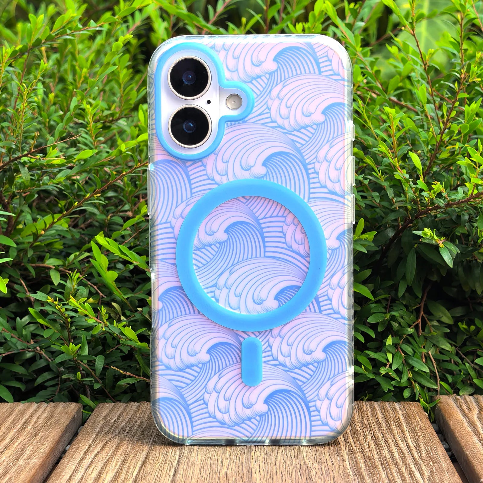 Sea Whisper Blue Phone Case MagSafe Grip Set