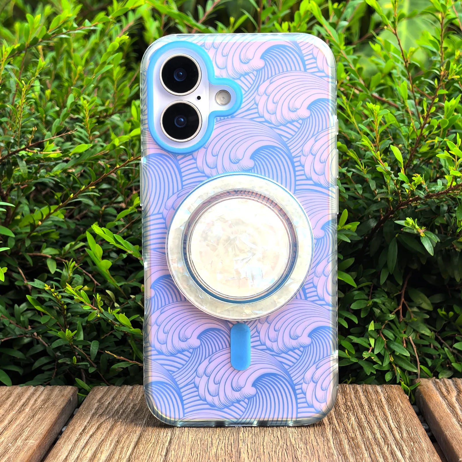 Sea Whisper Blue Phone Case MagSafe Grip Set