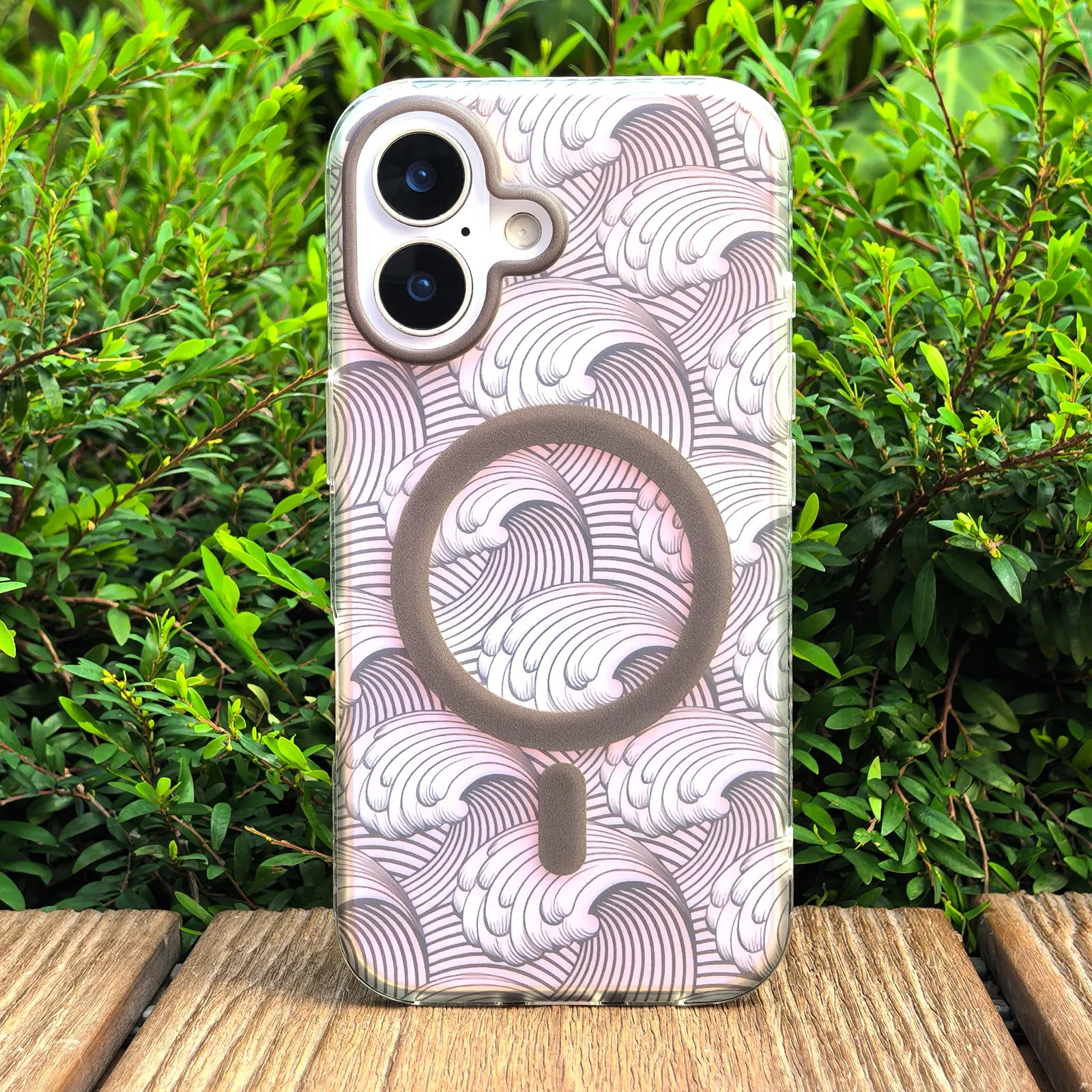 Sea Whisper Grey Phone Case MagSafe Grip Set