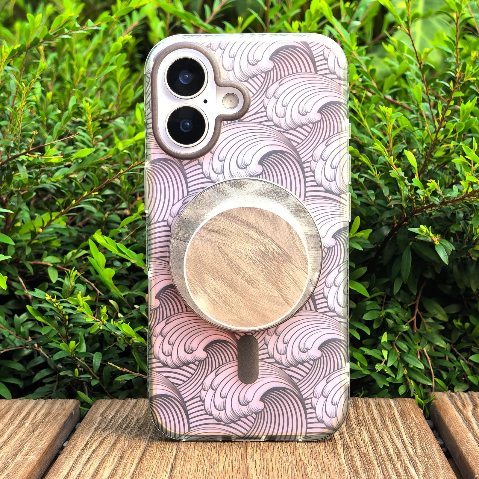 Sea Whisper Grey Phone Case MagSafe Grip Set