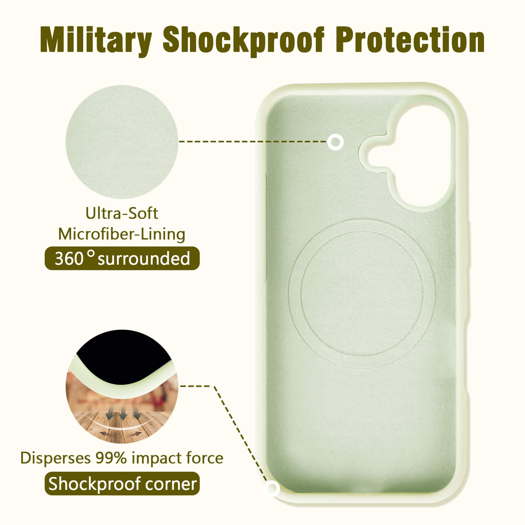 Beige Solid Color Phone Case