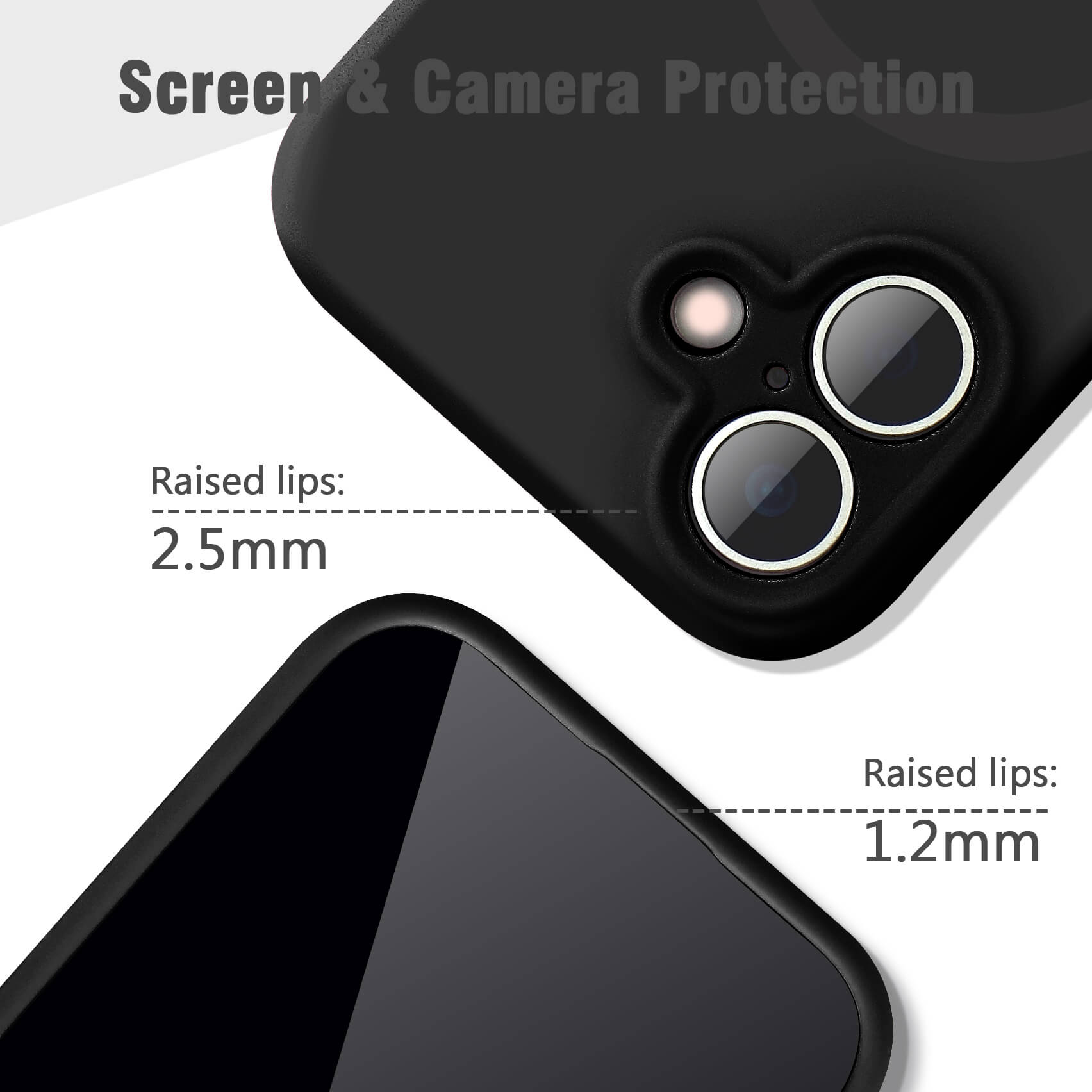 Black Solid Color Full Cover Phone Case