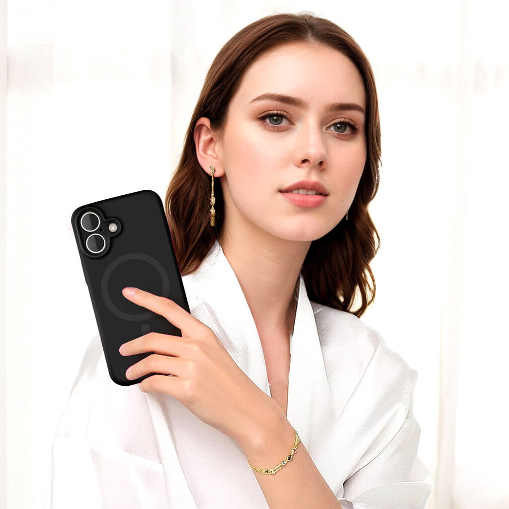 Black Solid Color Full Cover Phone Case