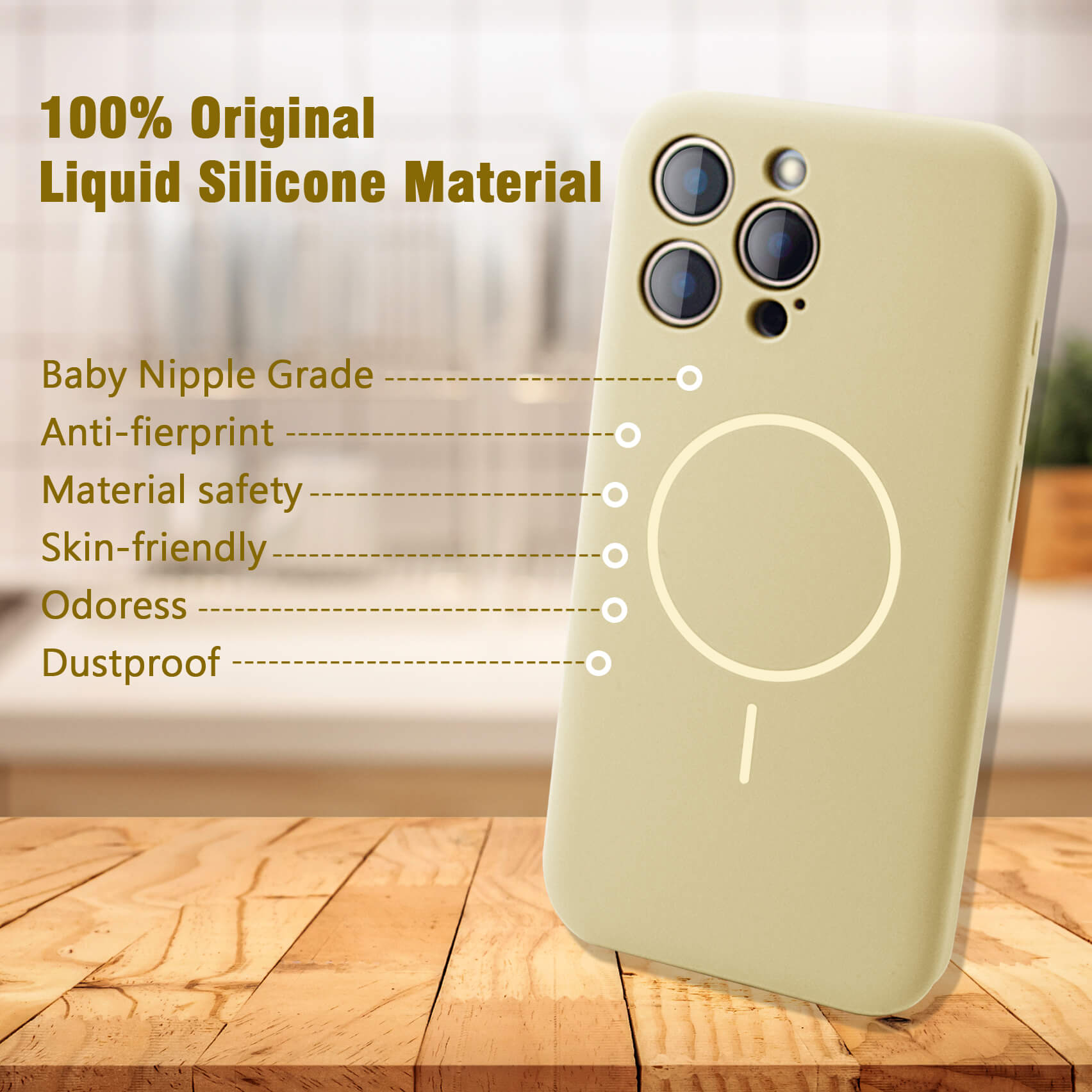 Coffee Solid Color Compatible with Magsafe Phone Case