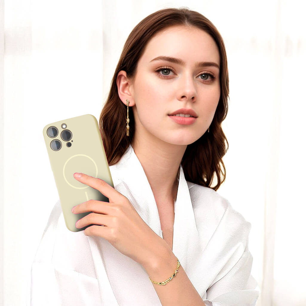 Coffee Solid Color Compatible with Magsafe Phone Case