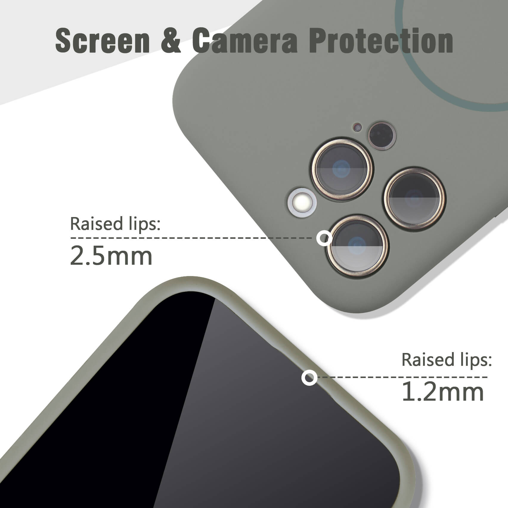 Dark Grey Solid Color Compatible with Magsafe Phone Case