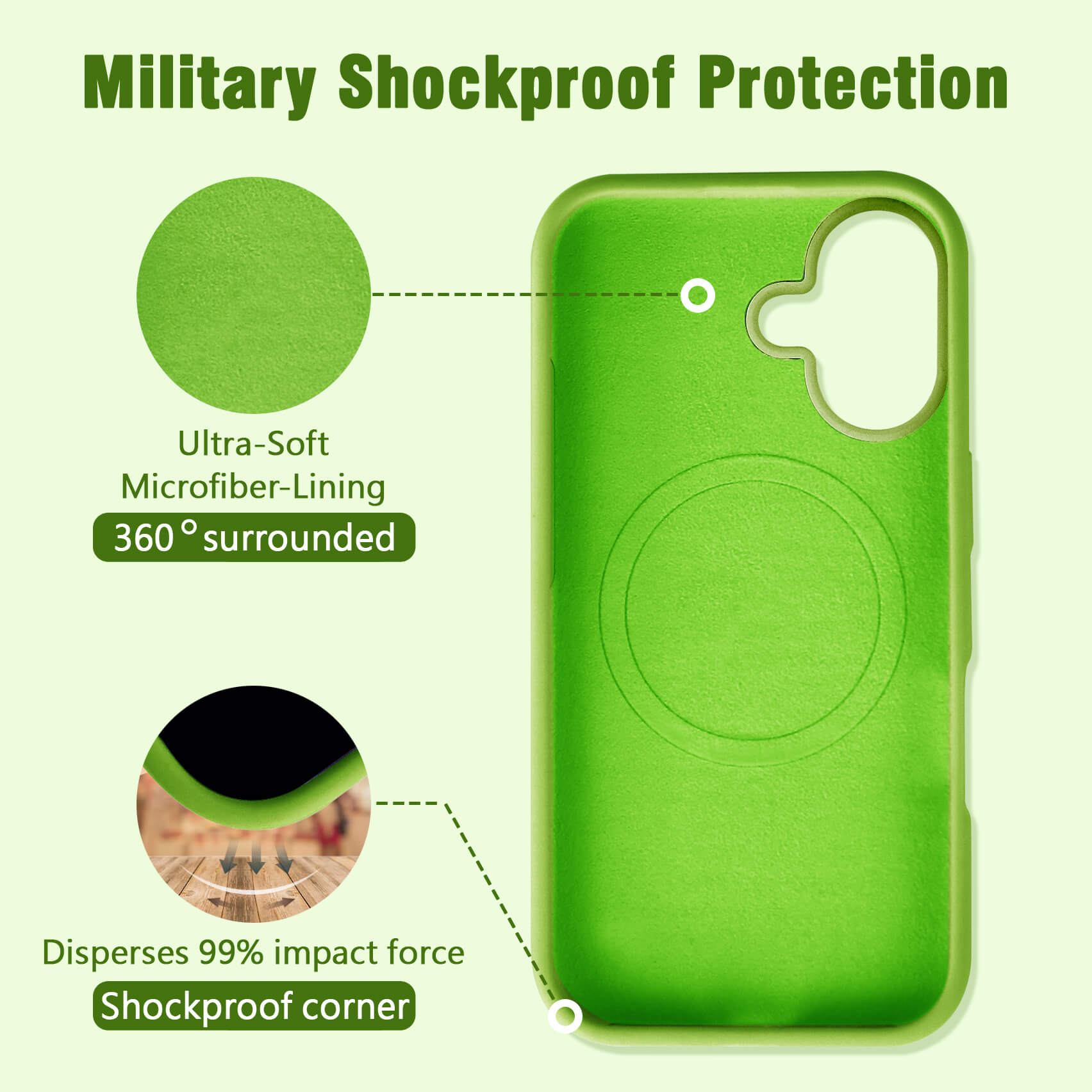 Green Solid Color Phone Case