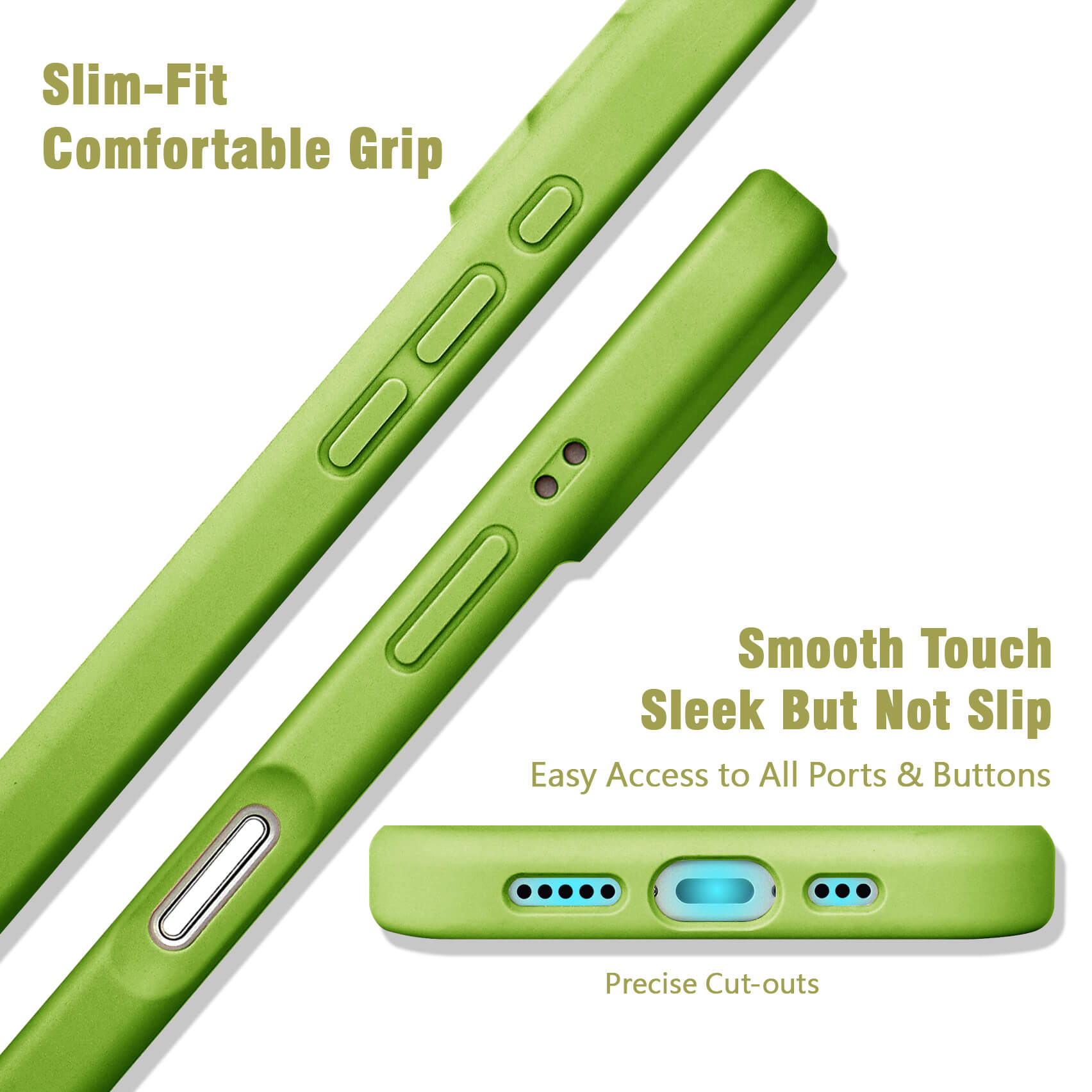 Green Solid Color Full Cover Phone Case