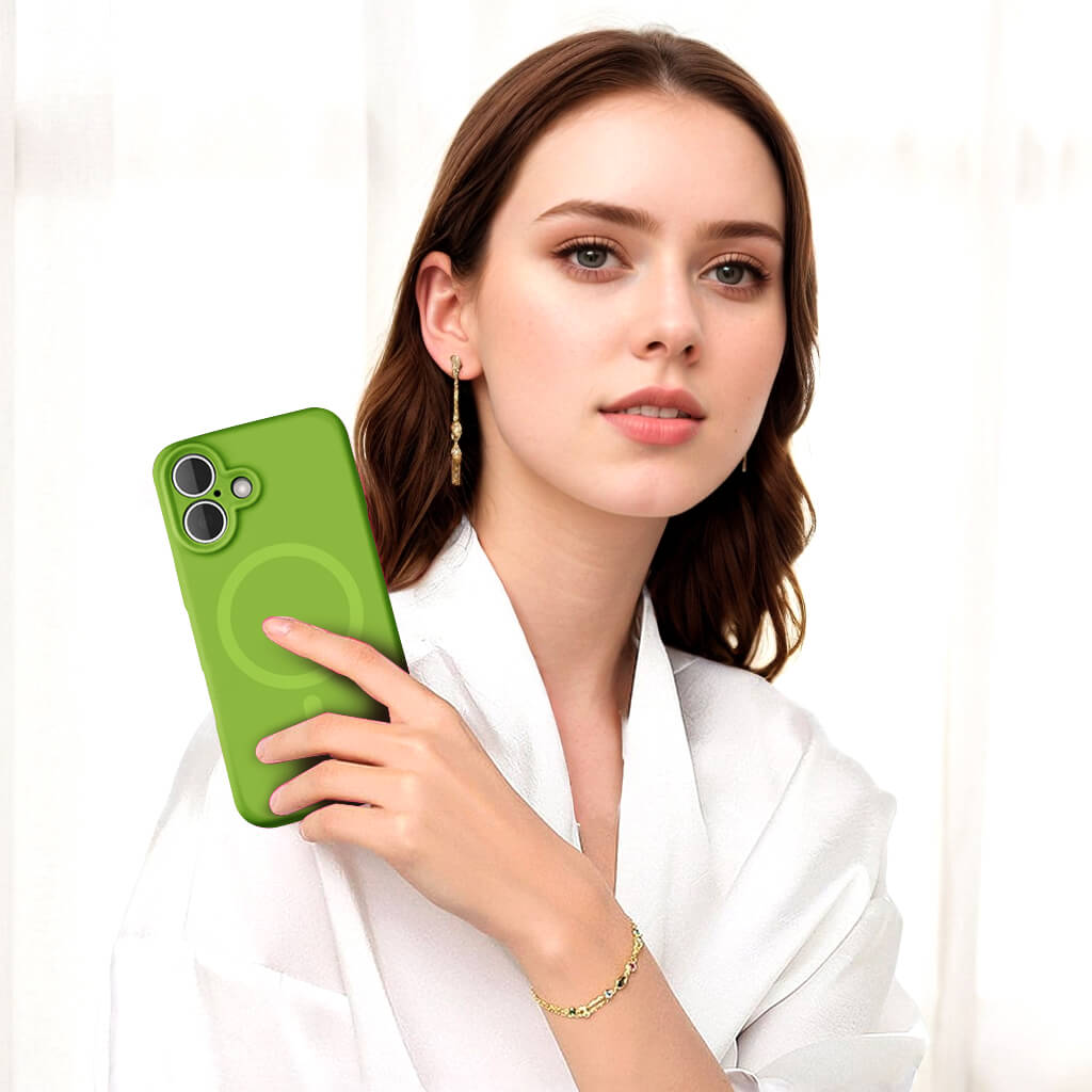 Green Solid Color Full Cover Phone Case