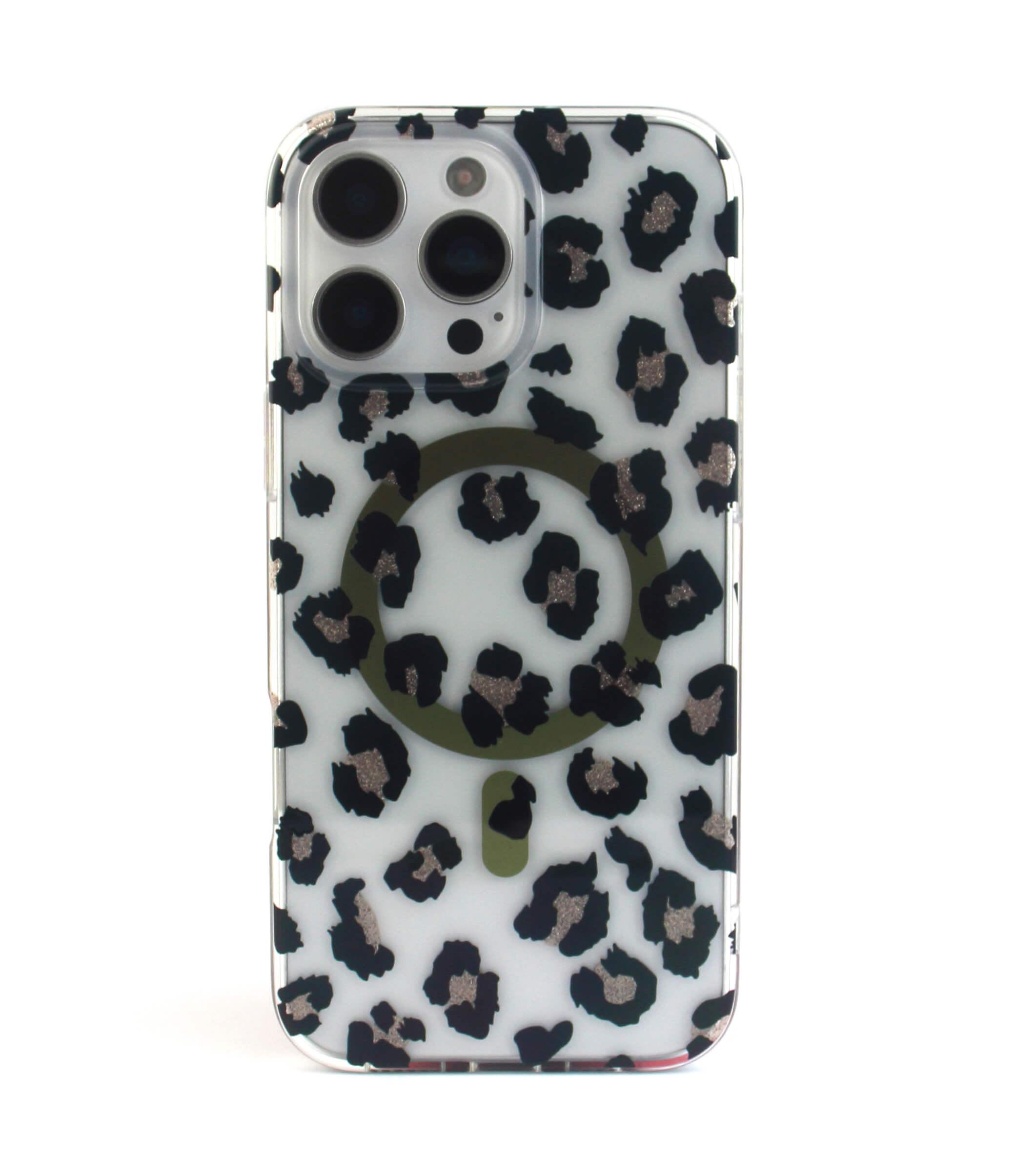 Leopard Silver Phone Case MagSafe Grip Set