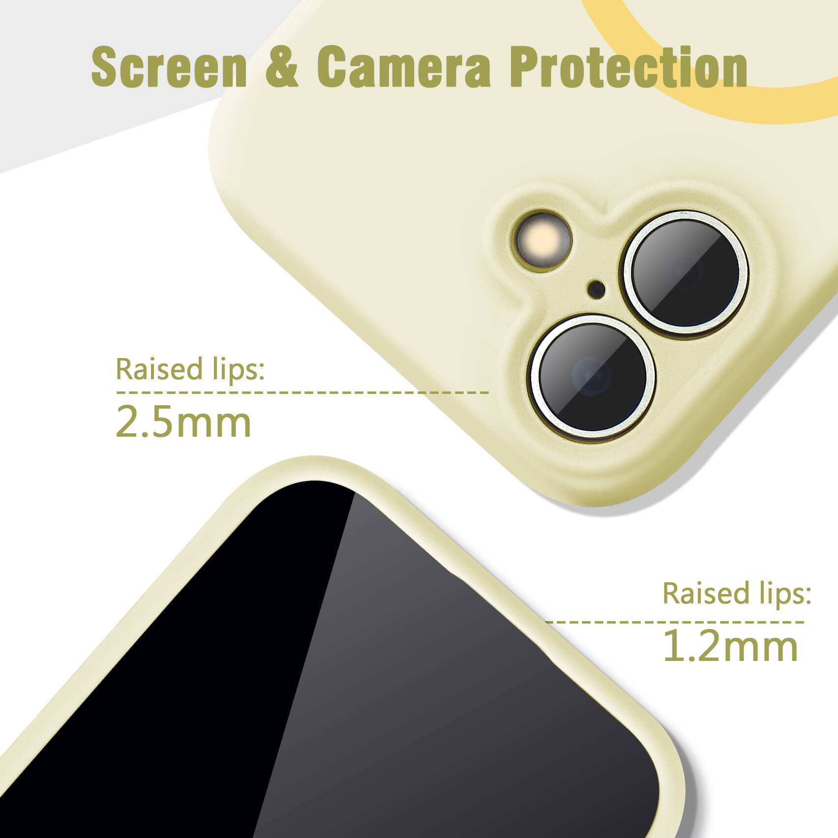 Light Yellow Solid Color Full Cover Phone Case