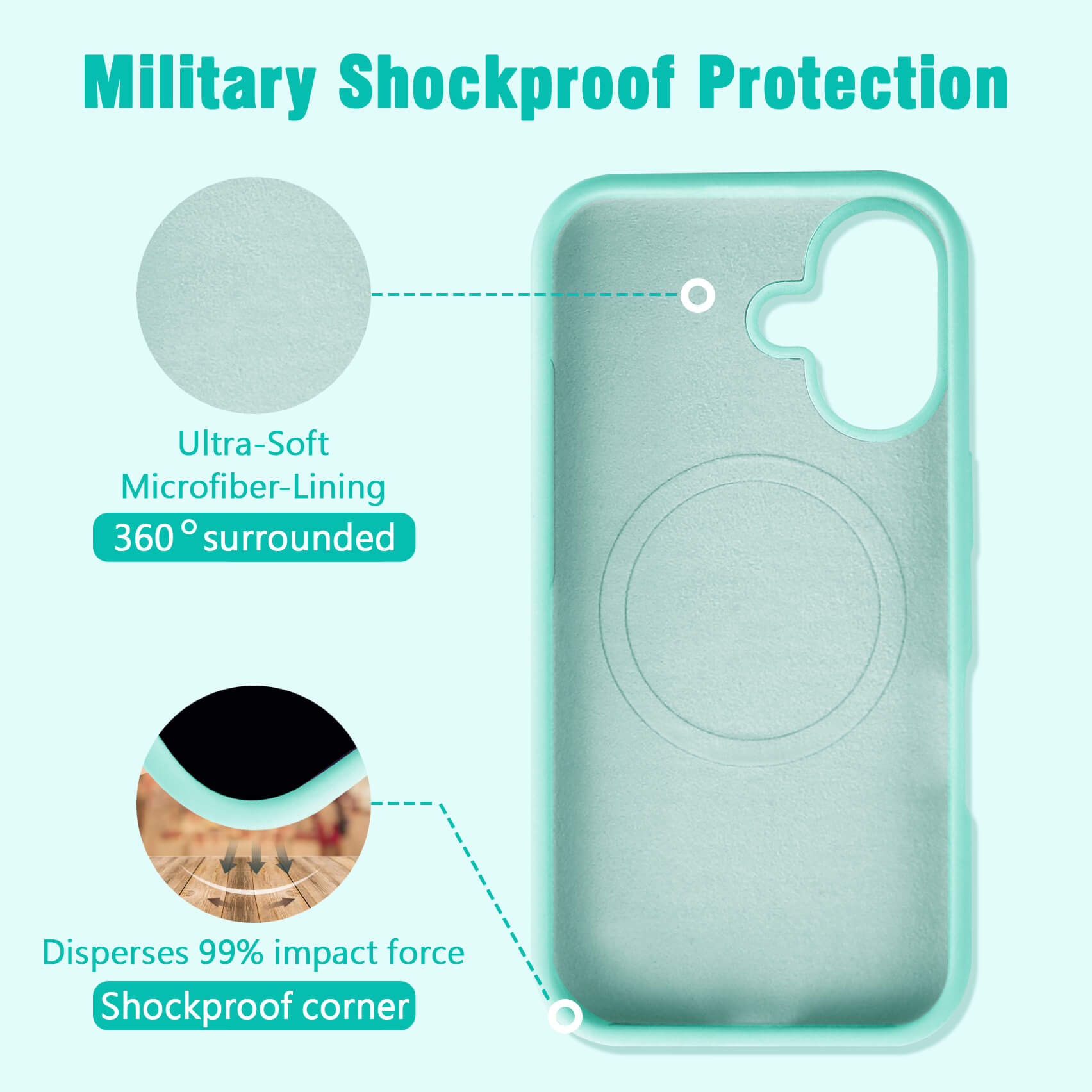 Light Blue Solid Color Phone Case