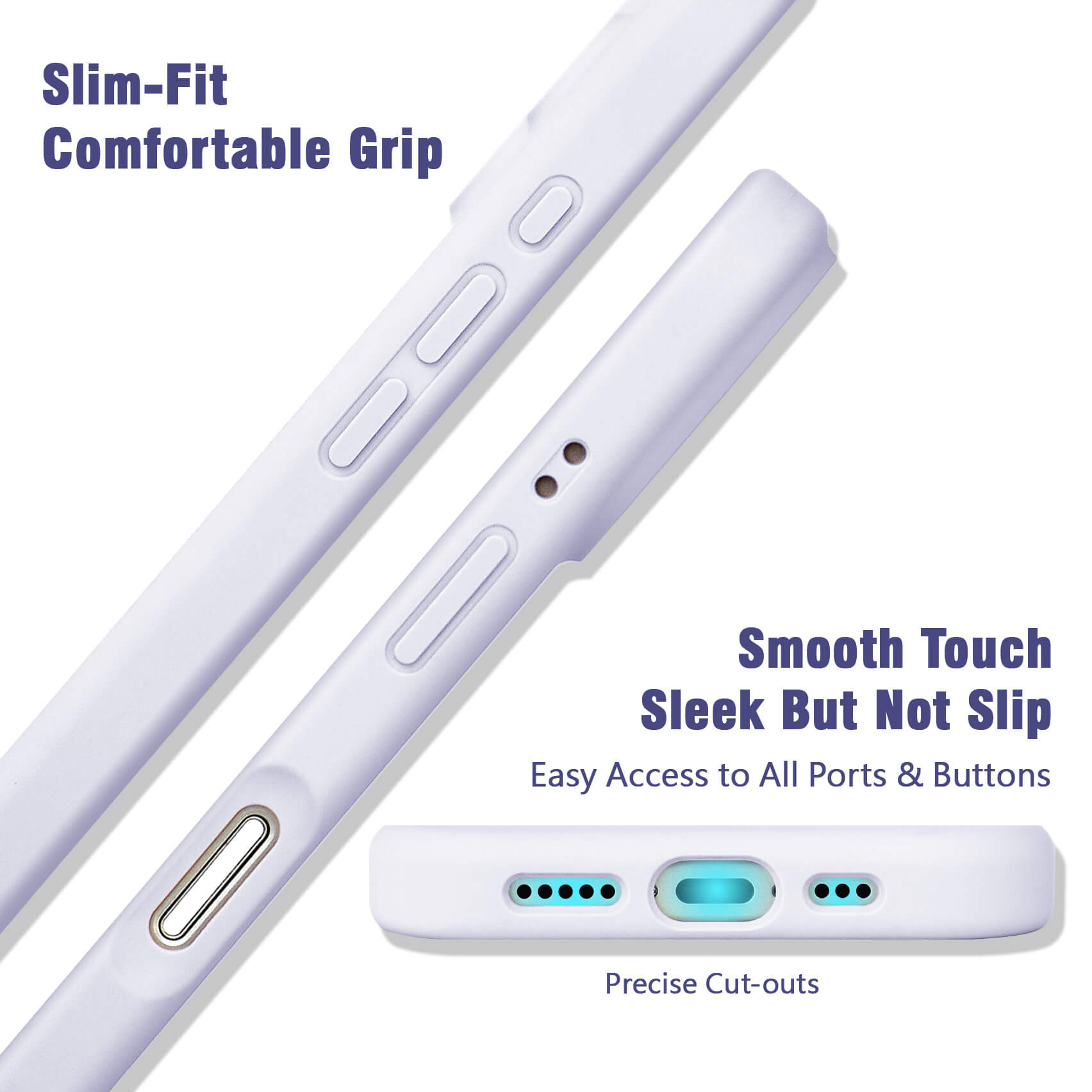 Light Purple Solid Color Full Cover Phone Case