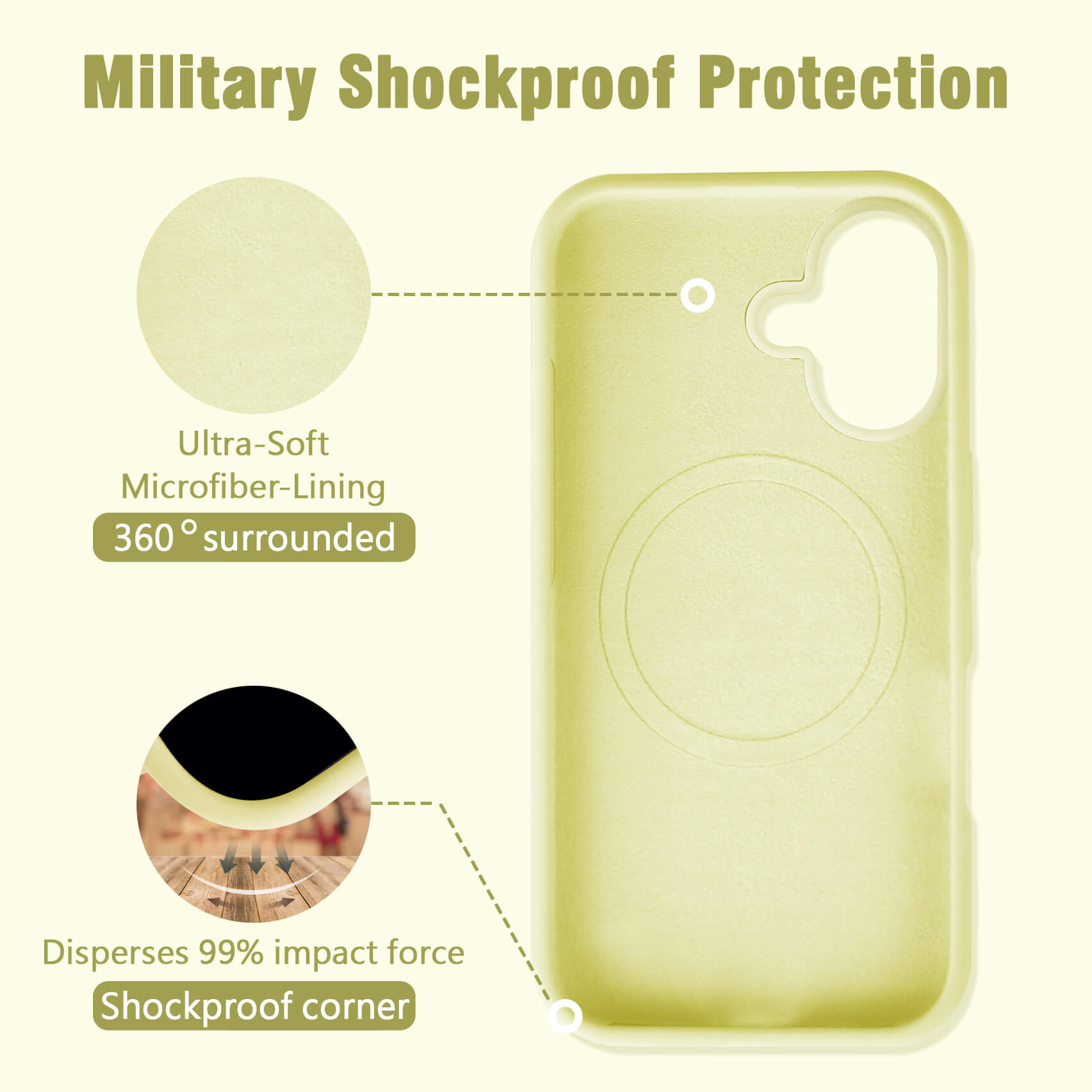 Light Yellow Solid Color Phone Case