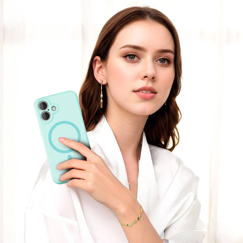 Light Blue Solid Color Full Cover Phone Case