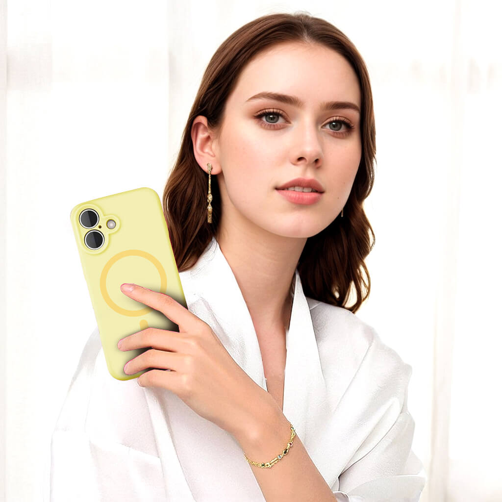 Light Yellow Solid Color Full Cover Phone Case