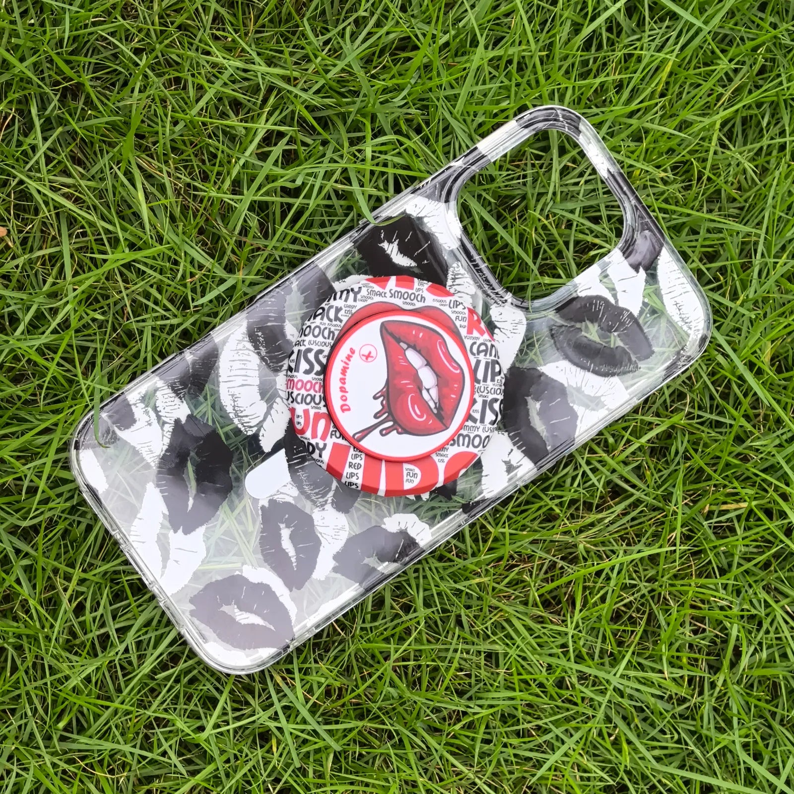 Lip Black Phone Case MagSafe Grip Set