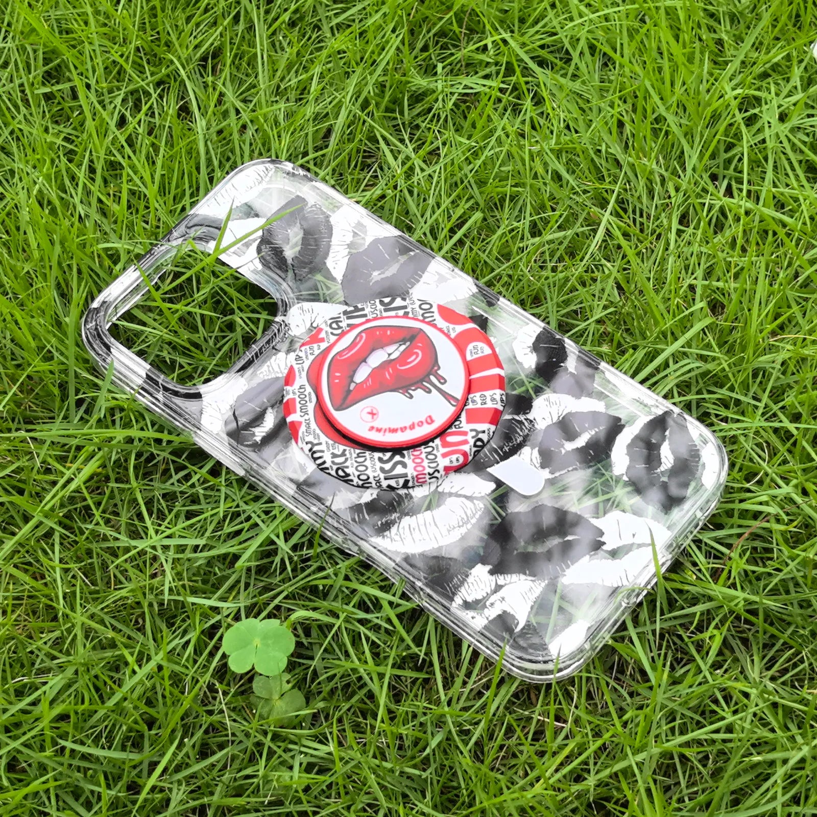 Lip Black Phone Case MagSafe Grip Set