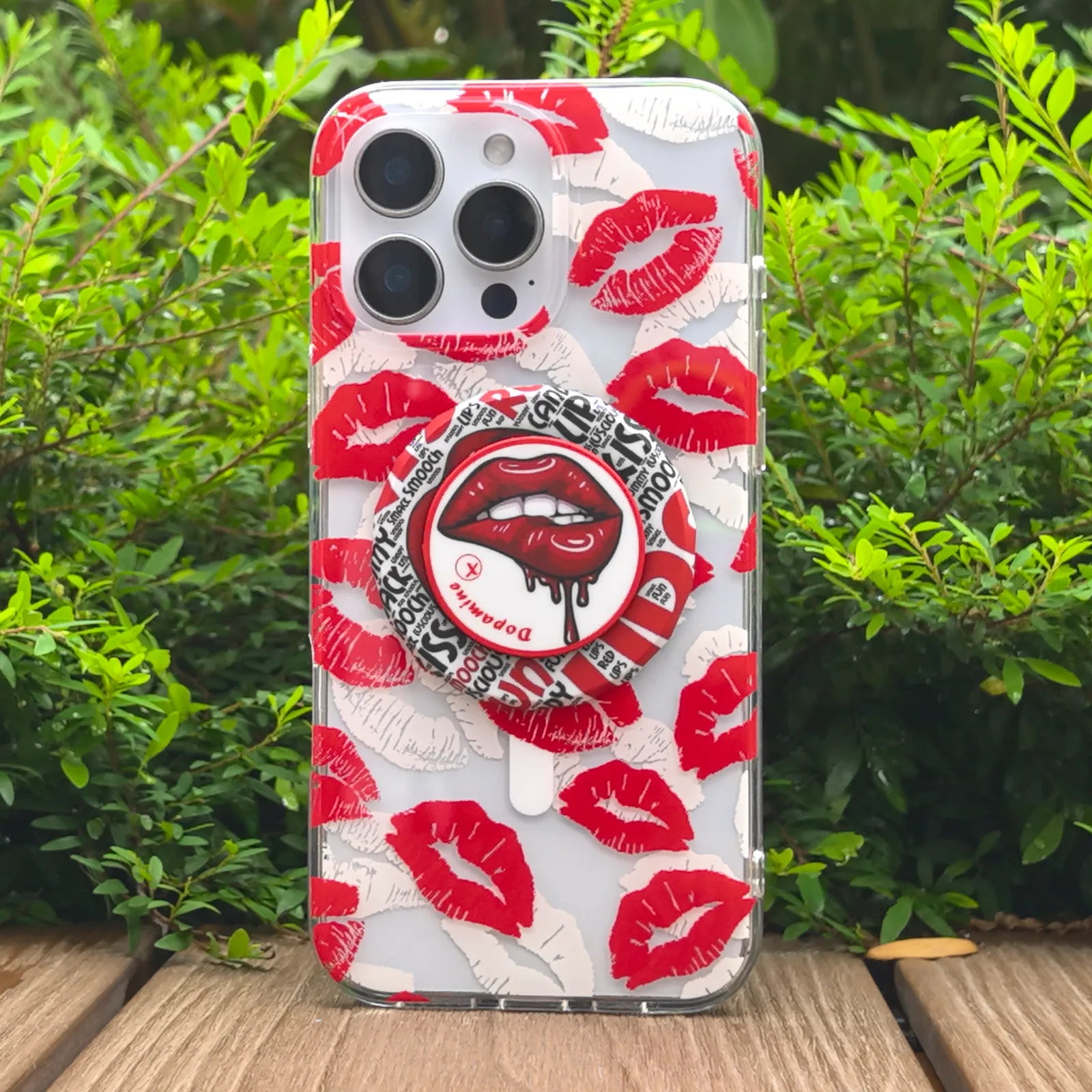 Lip Red Phone Case MagSafe Grip Set