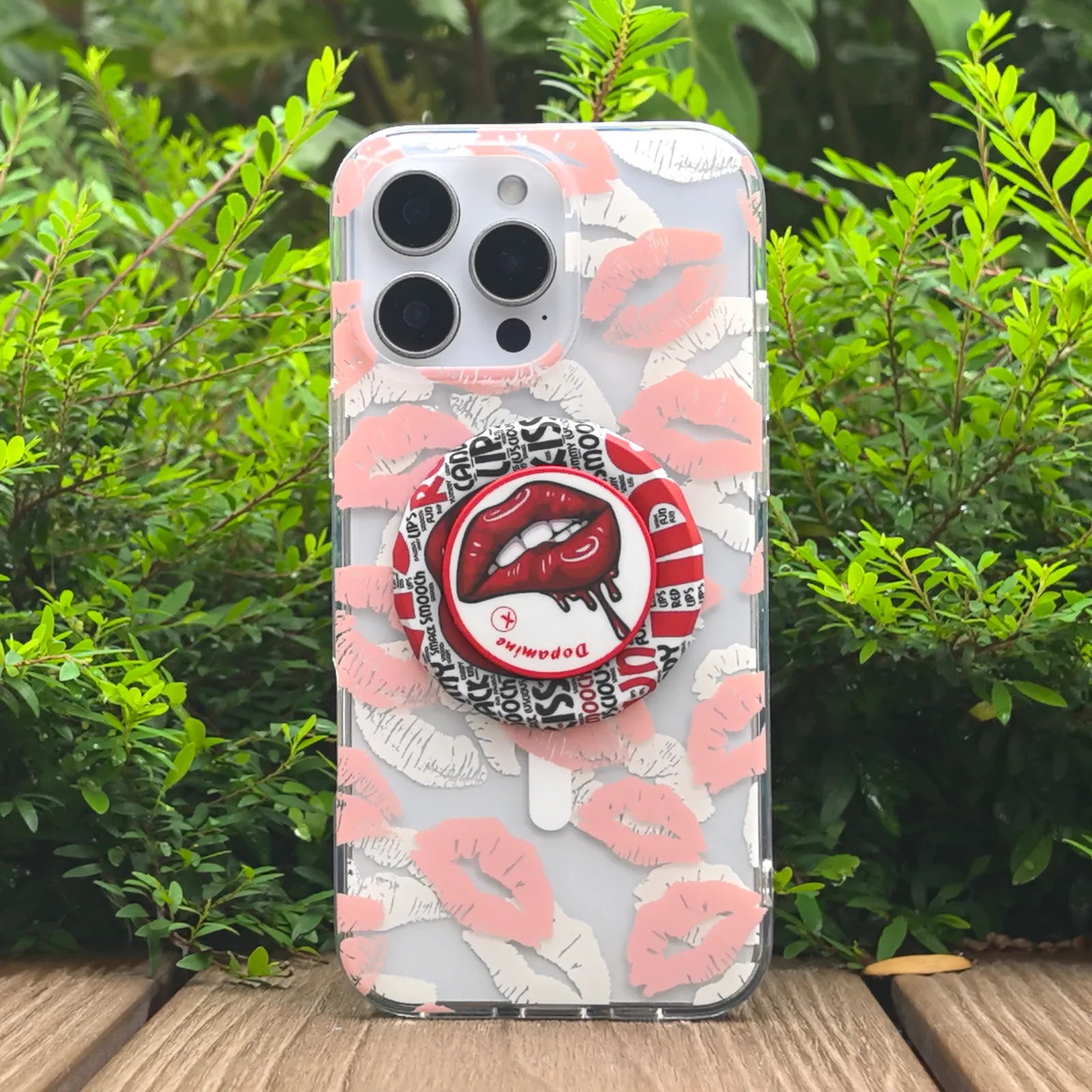 Lip Pink Phone Case MagSafe Grip Set