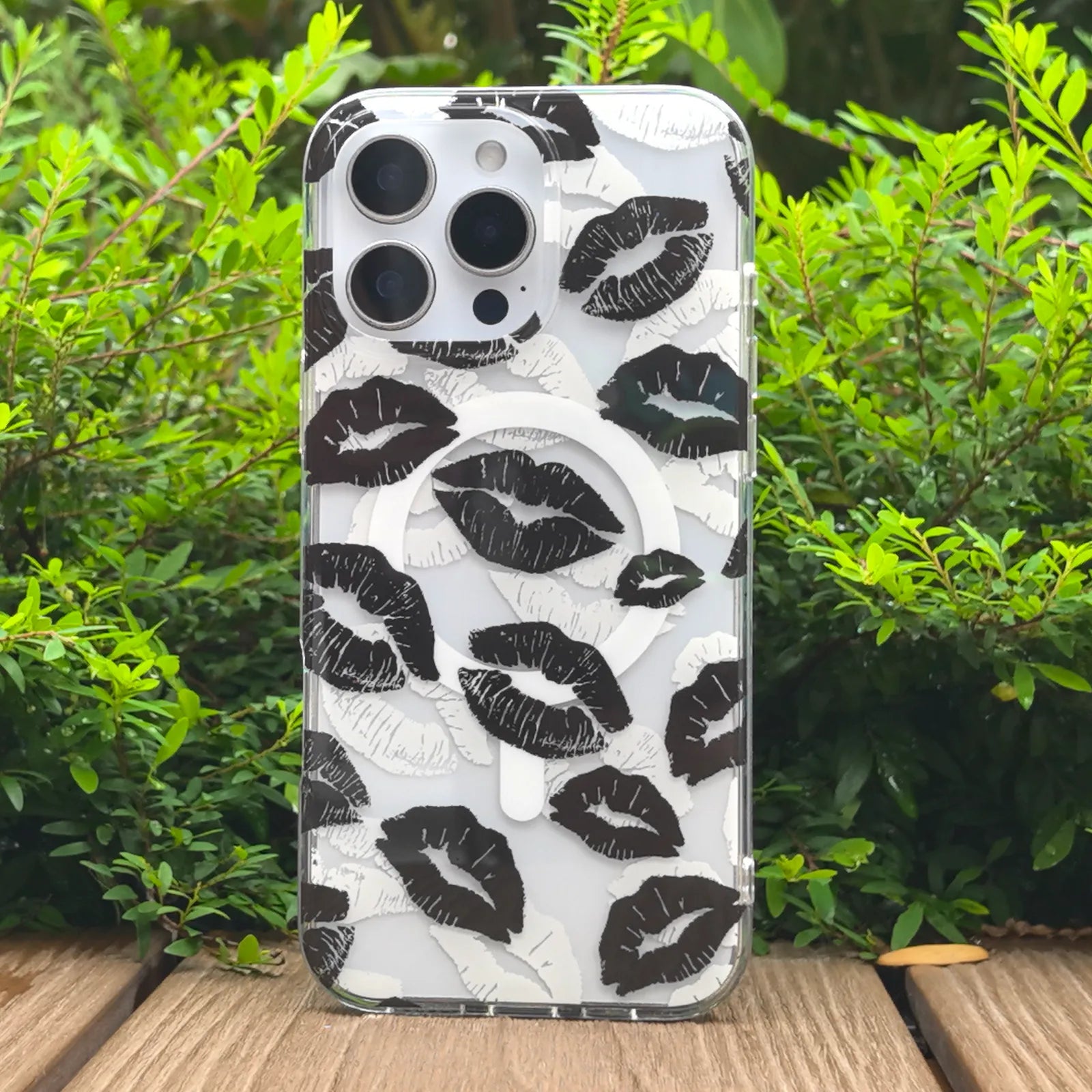 Lip Black Phone Case MagSafe Grip Set