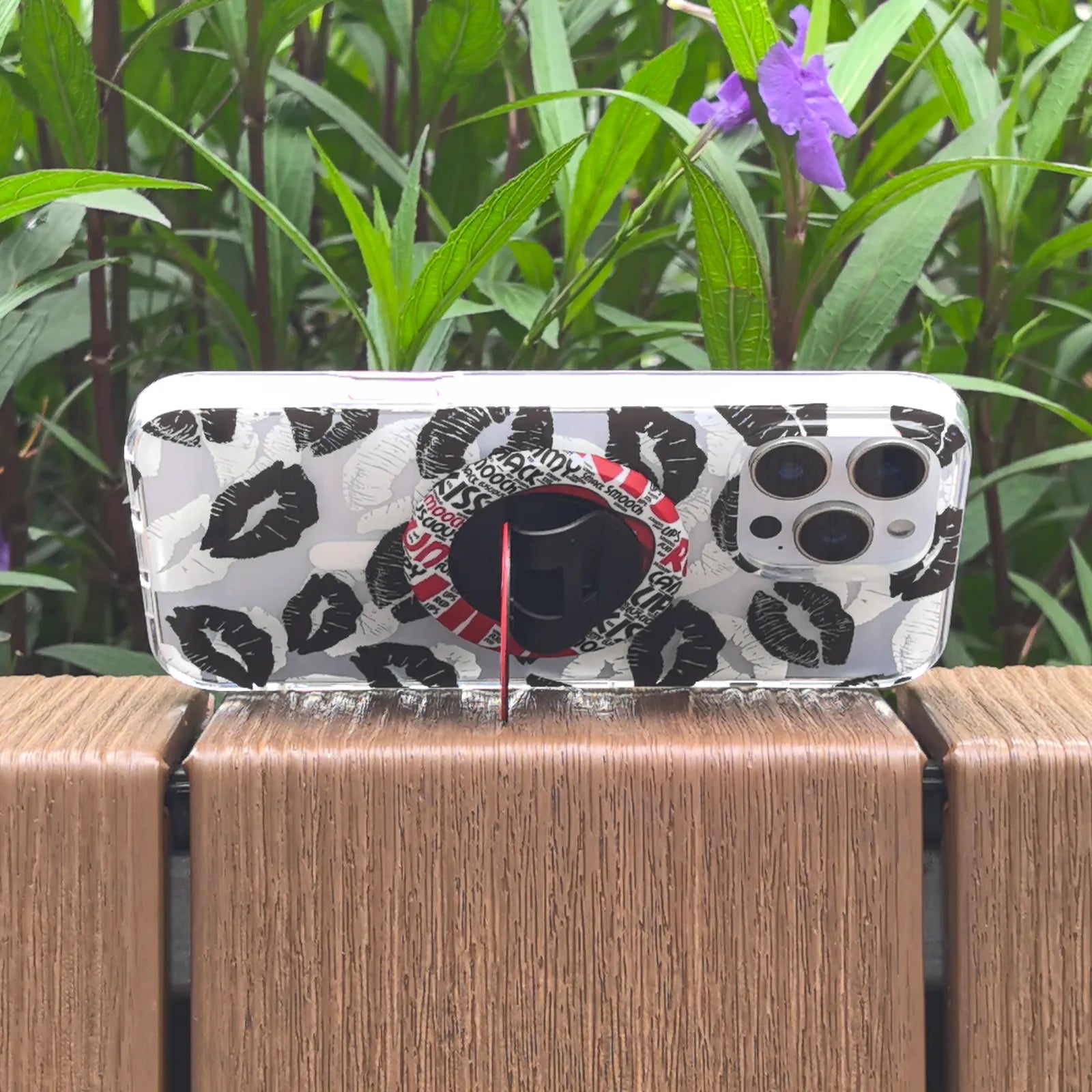 Lip Black Phone Case MagSafe Grip Set